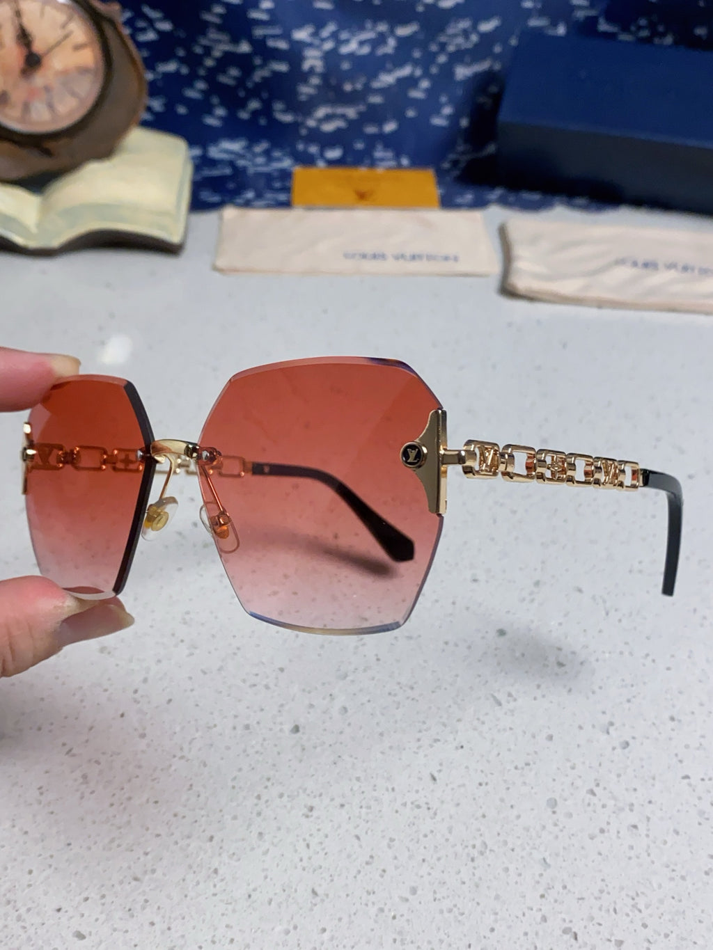 Louis Vuitton Oversized Red Lens Sunglasses for Men & Women - detail image 6