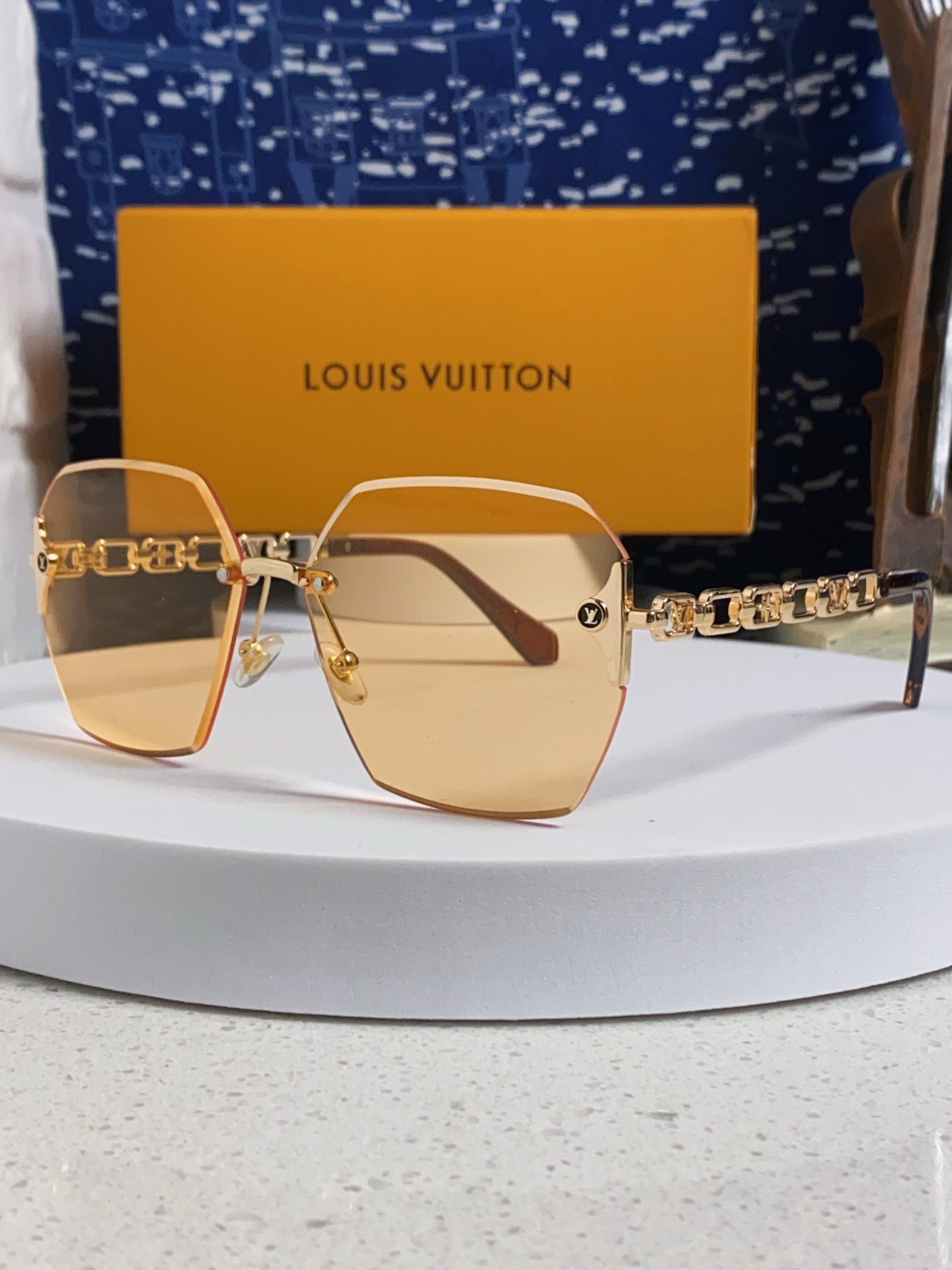 Louis Vuitton Oversized Gold Lens Sunglasses for Men & Women