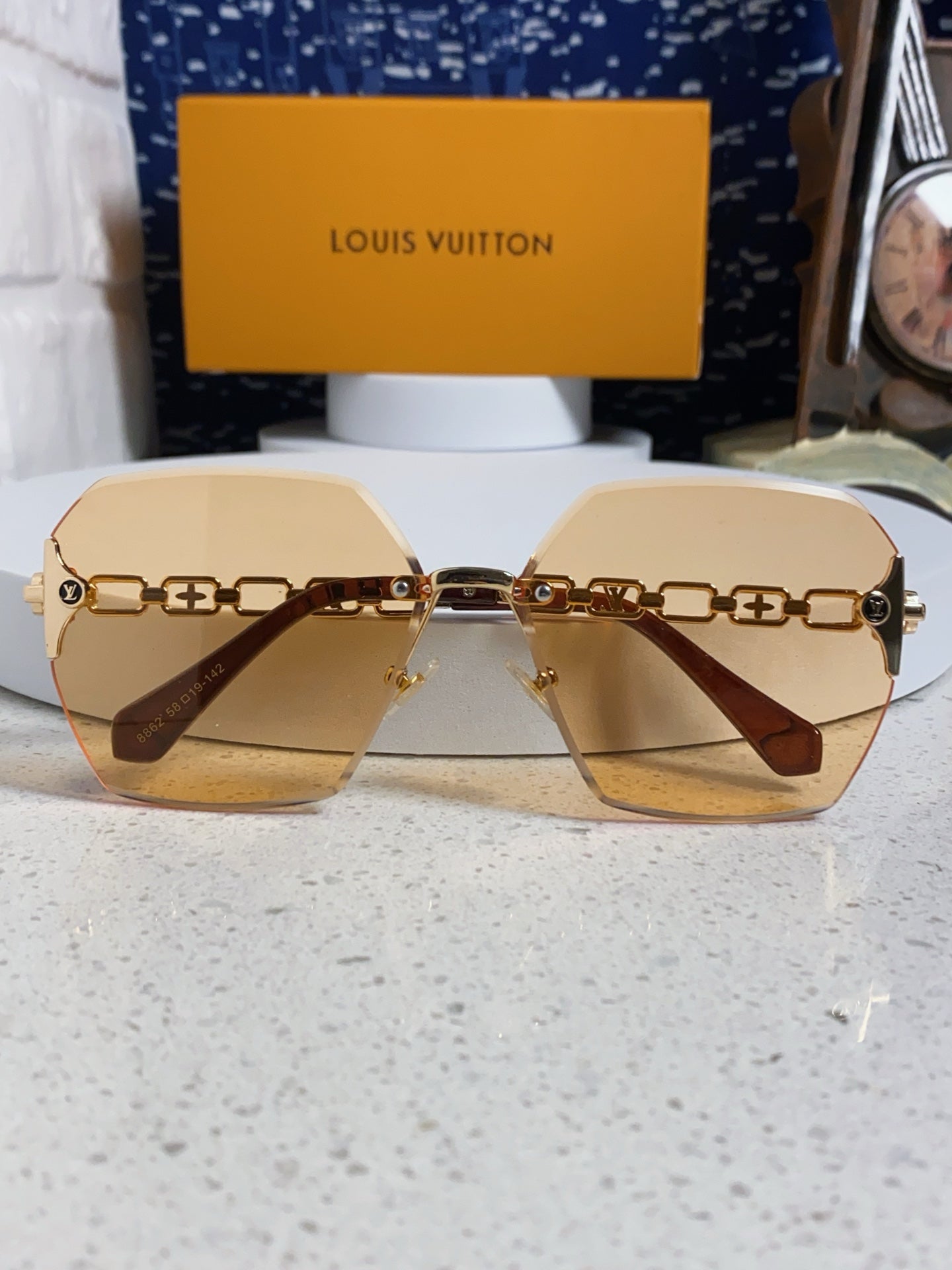 Louis Vuitton Oversized Gold Lens Sunglasses for Men & Women - detail image 8