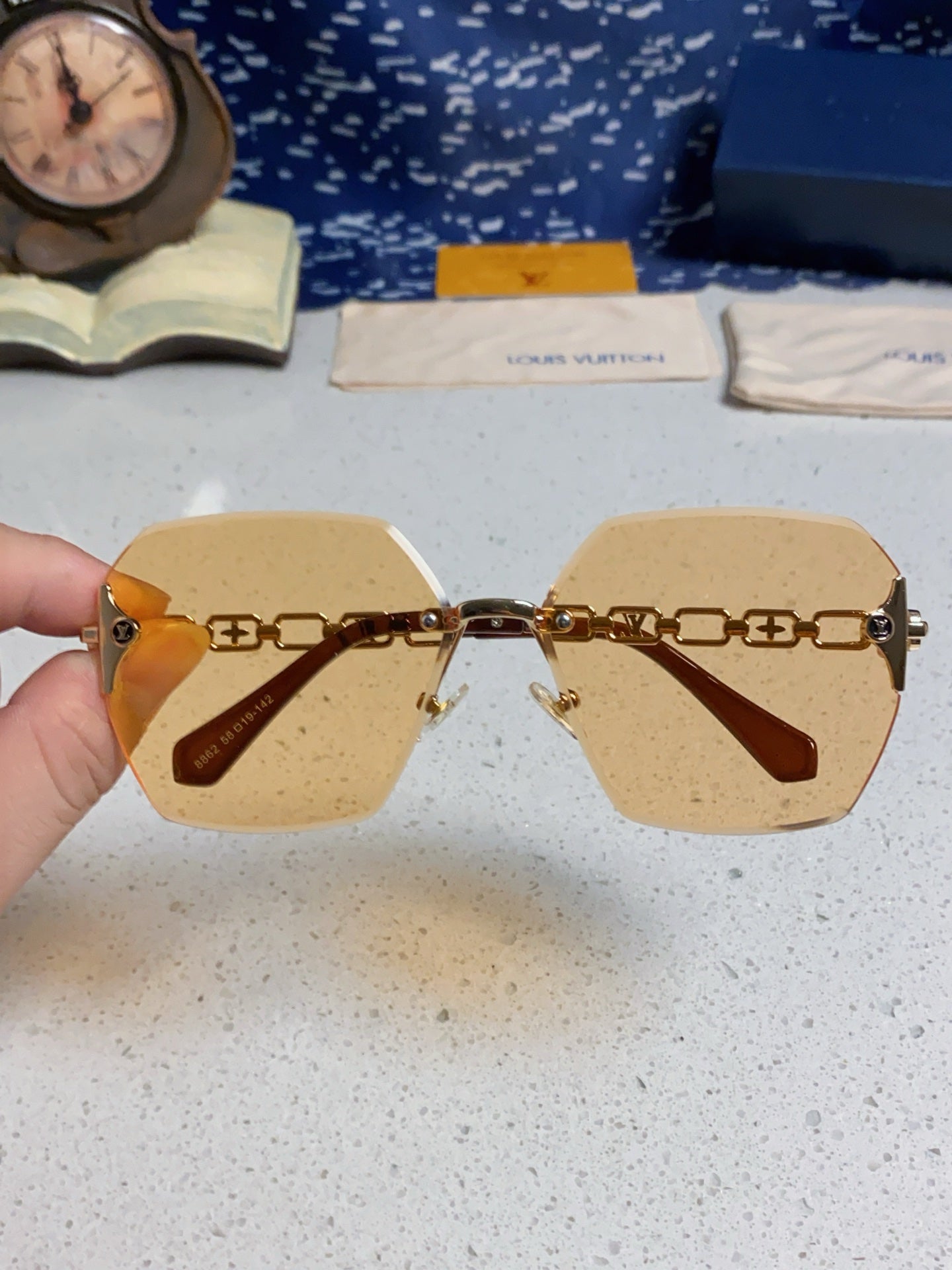 Louis Vuitton Oversized Gold Lens Sunglasses for Men & Women - detail image 4