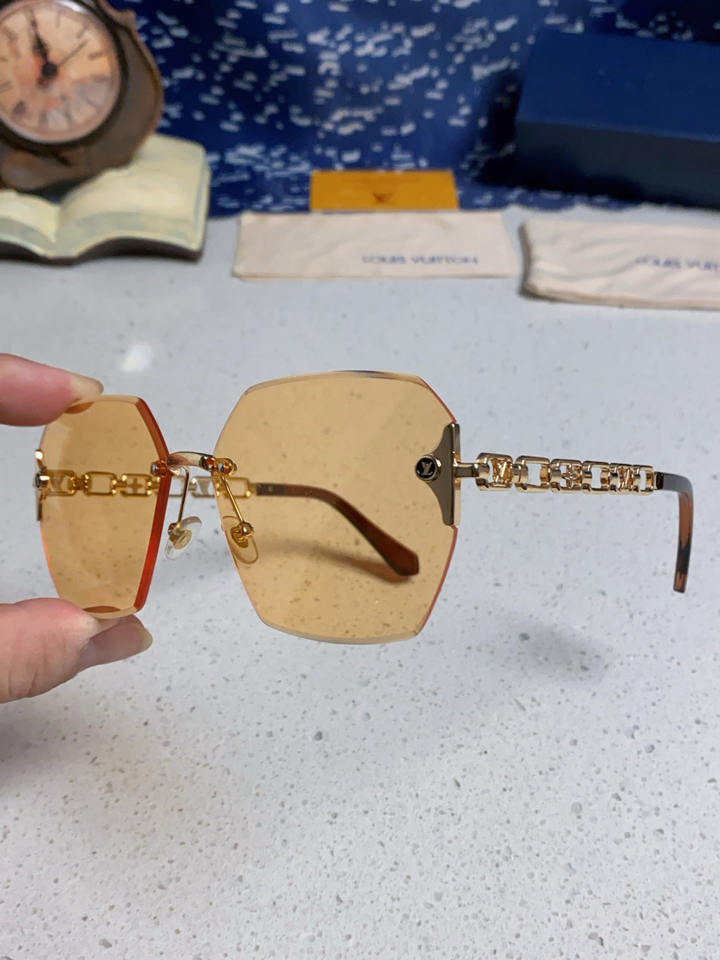 Louis Vuitton Oversized Gold Lens Sunglasses for Men & Women - detail image 6