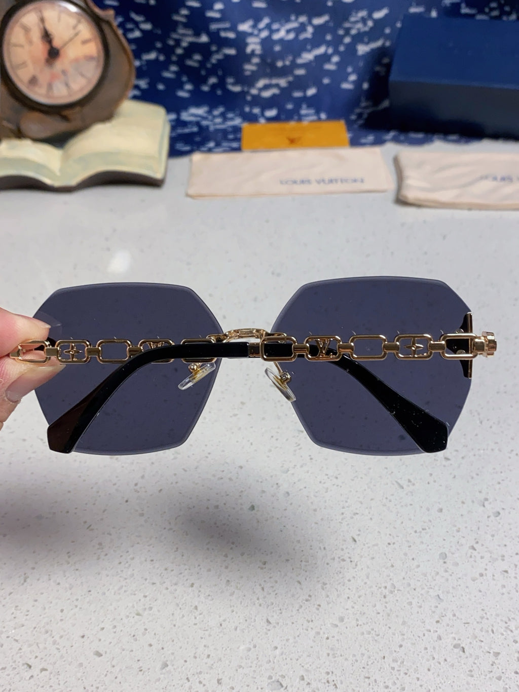 Louis Vuitton Oversized Black Lens Sunglasses for Men & Women - detail image 5