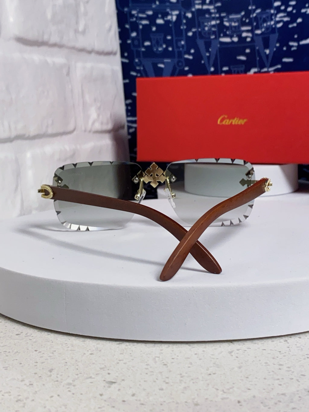 Cartier Lightweight Rimless Silver Lens Sunglasses for Men & Women - 493669 - detail image 3