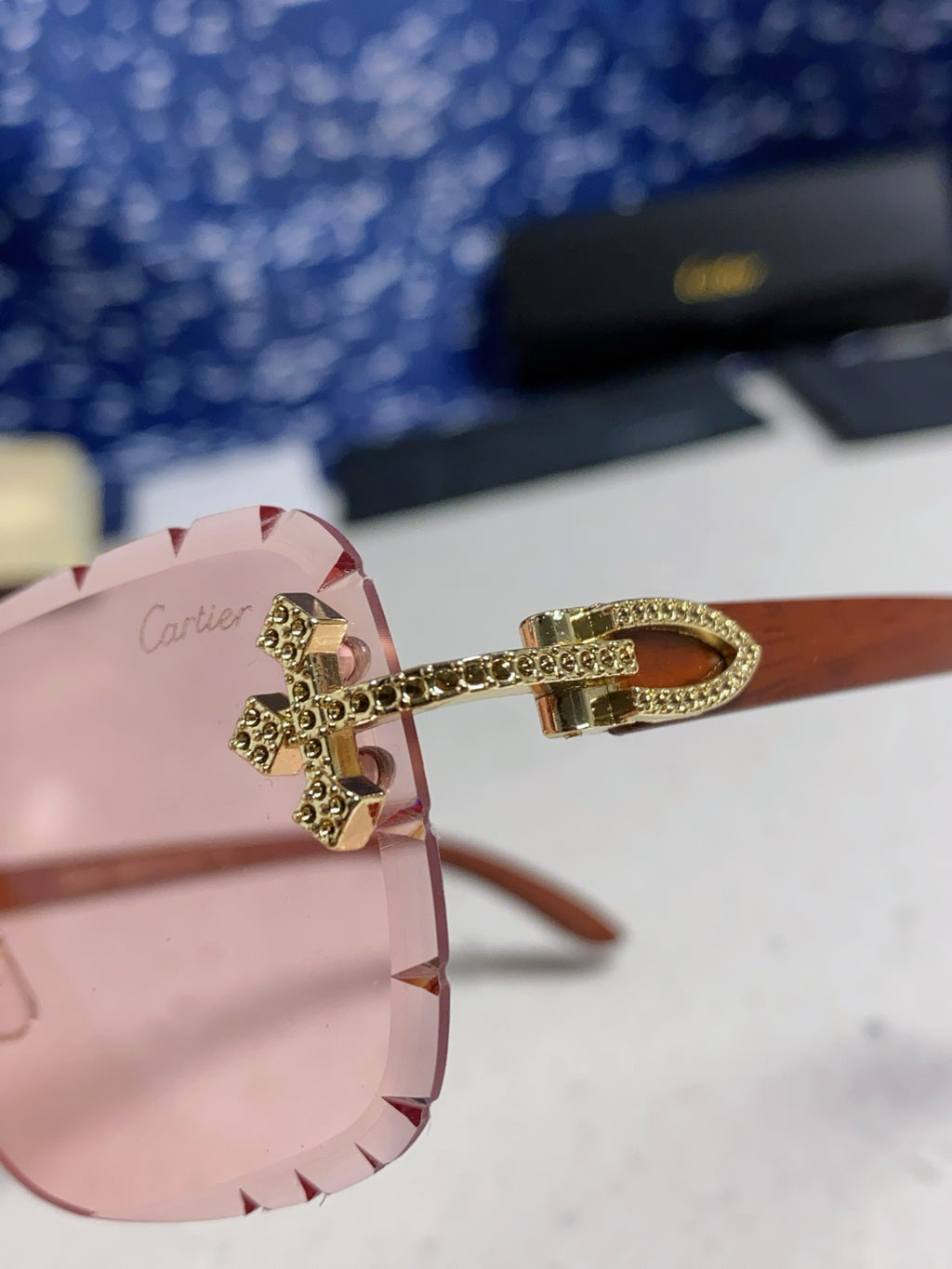 Cartier Lightweight Rimless Silver Lens Sunglasses for Men & Women - 493670 - detail image 8