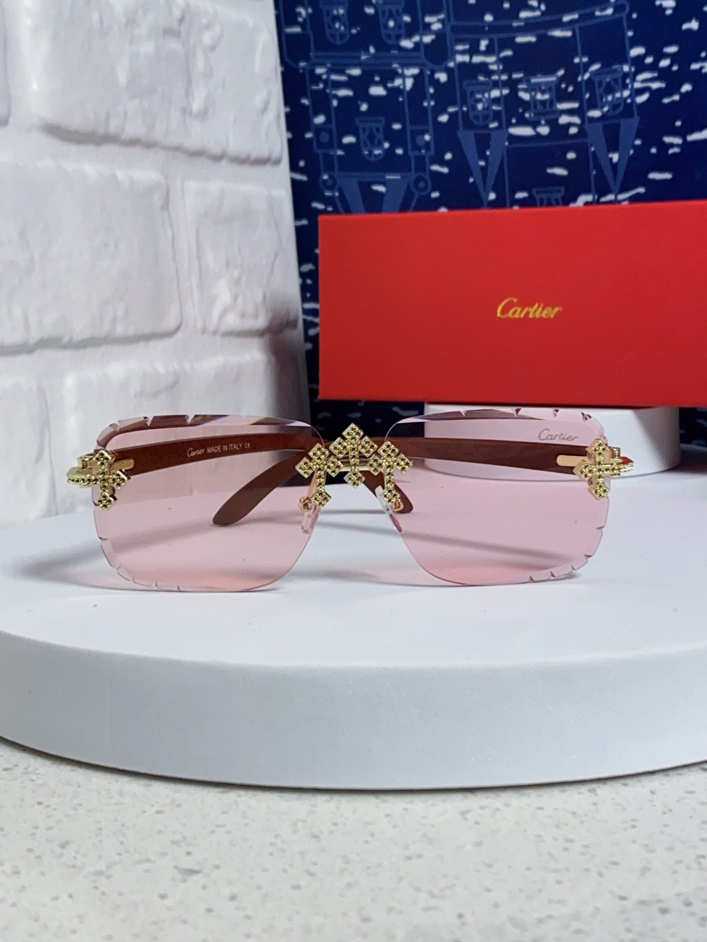 Cartier Lightweight Rimless Silver Lens Sunglasses for Men & Women - 493670 - detail image 2