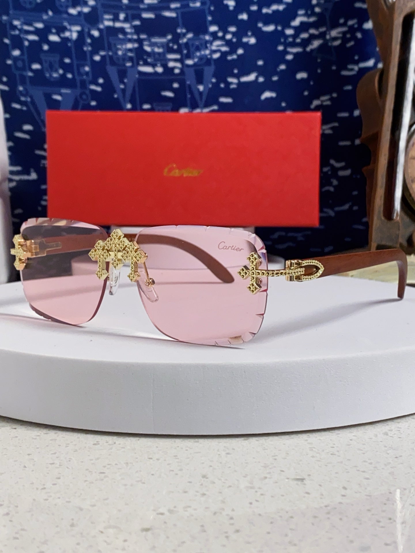 Cartier Lightweight Rimless Silver Lens Sunglasses for Men & Women - 493670