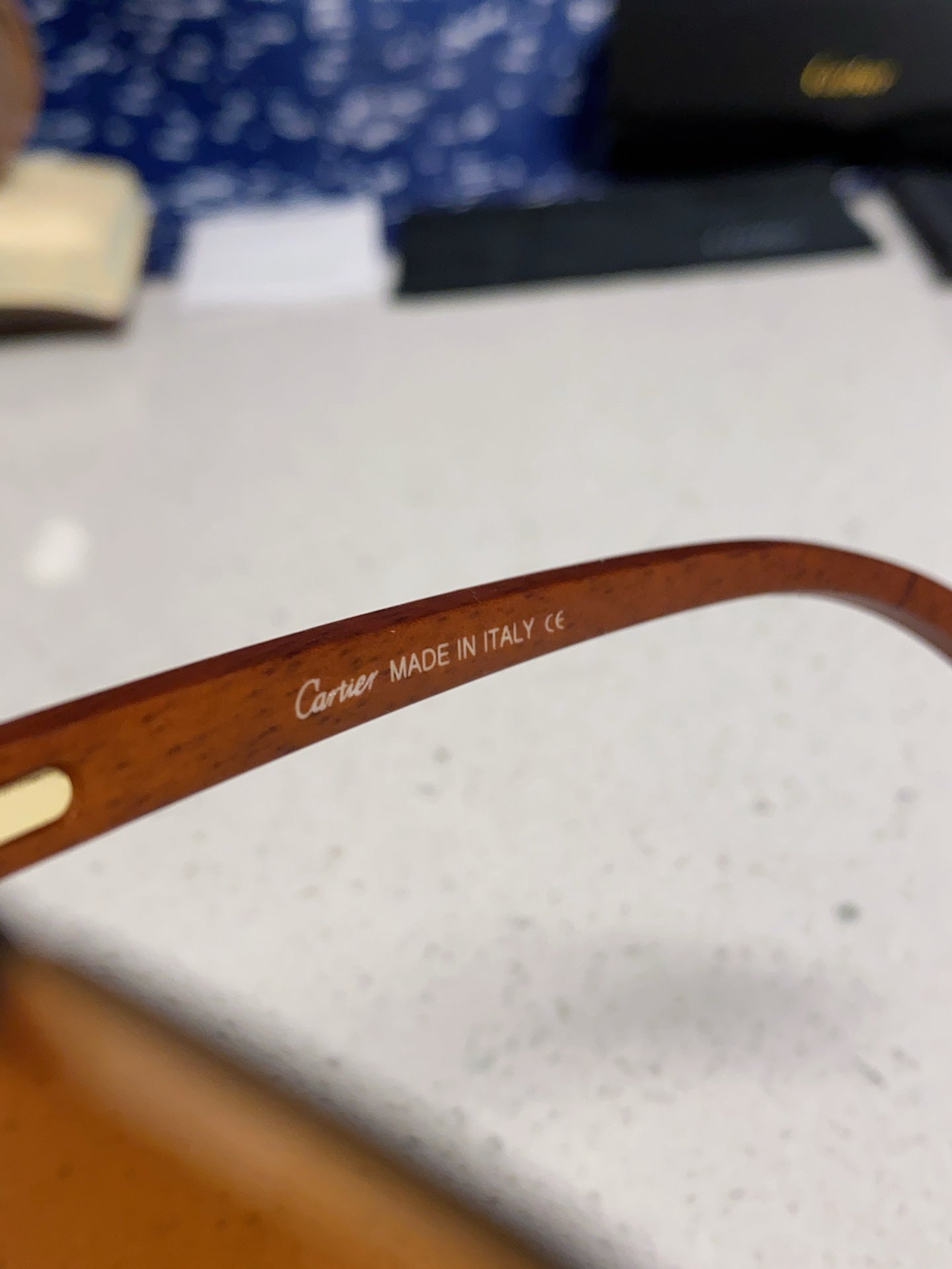 Cartier Lightweight Rimless Brown Lens Sunglasses for Men & Women - 493671 - detail image 9