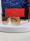 Cartier Lightweight Rimless Brown Lens Sunglasses for Men & Women - 493671
