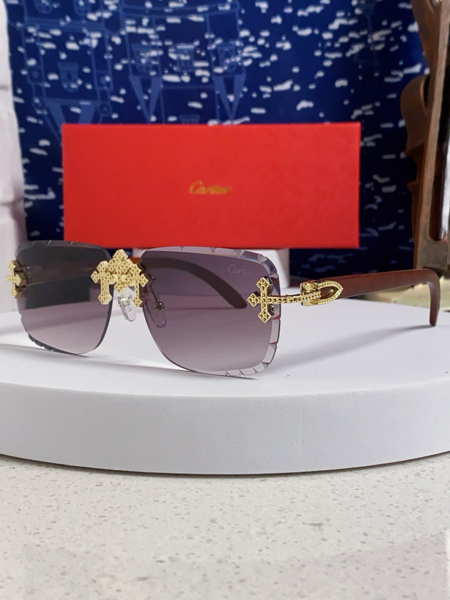 Cartier Lightweight Rimless Silver Lens Sunglasses for Men & Women - 493672