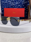 Cartier Lightweight Rimless Blue Lens Sunglasses for Men & Women