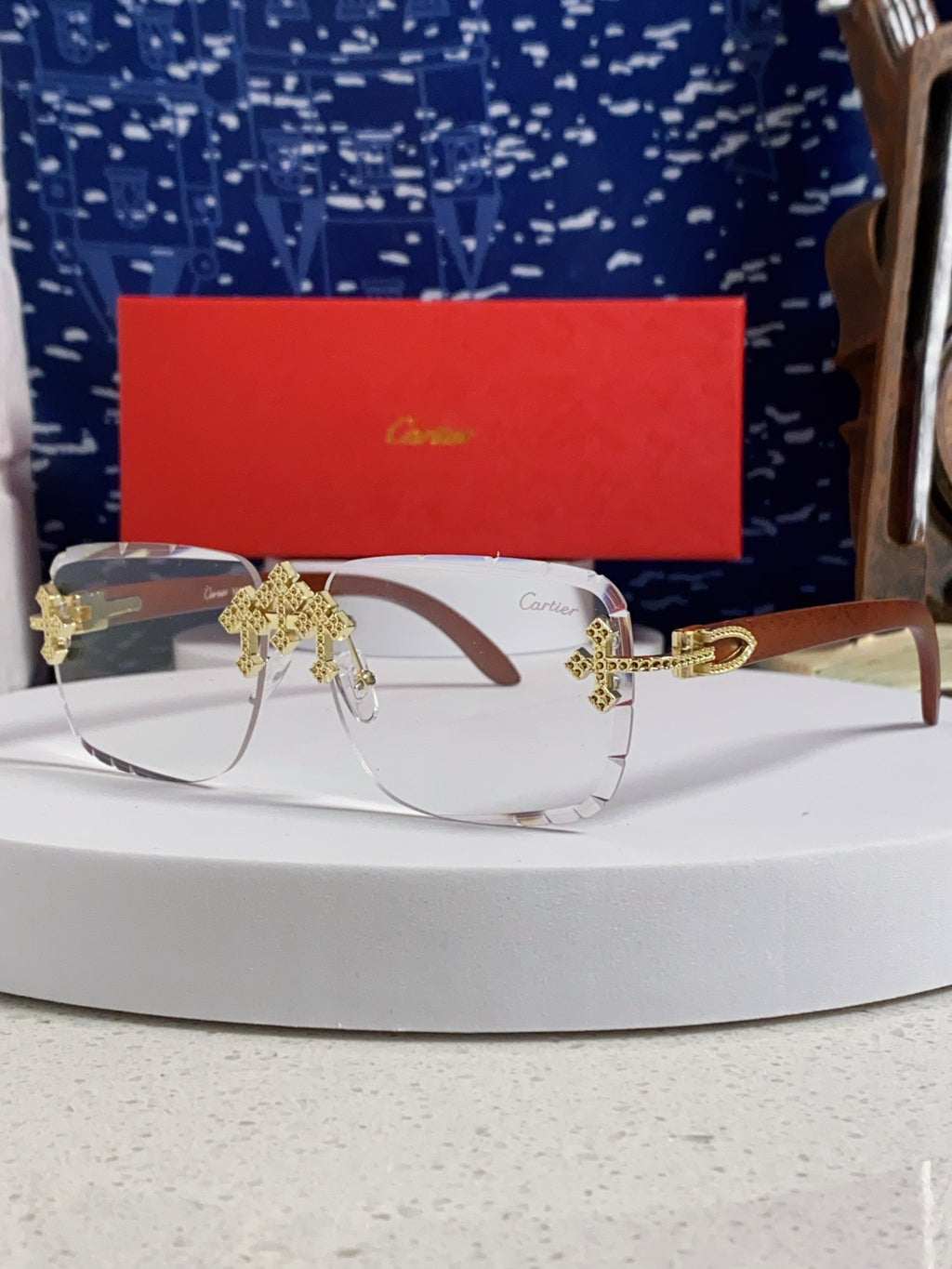 Cartier Lightweight Rimless Silver Lens Sunglasses for Men & Women - 493674