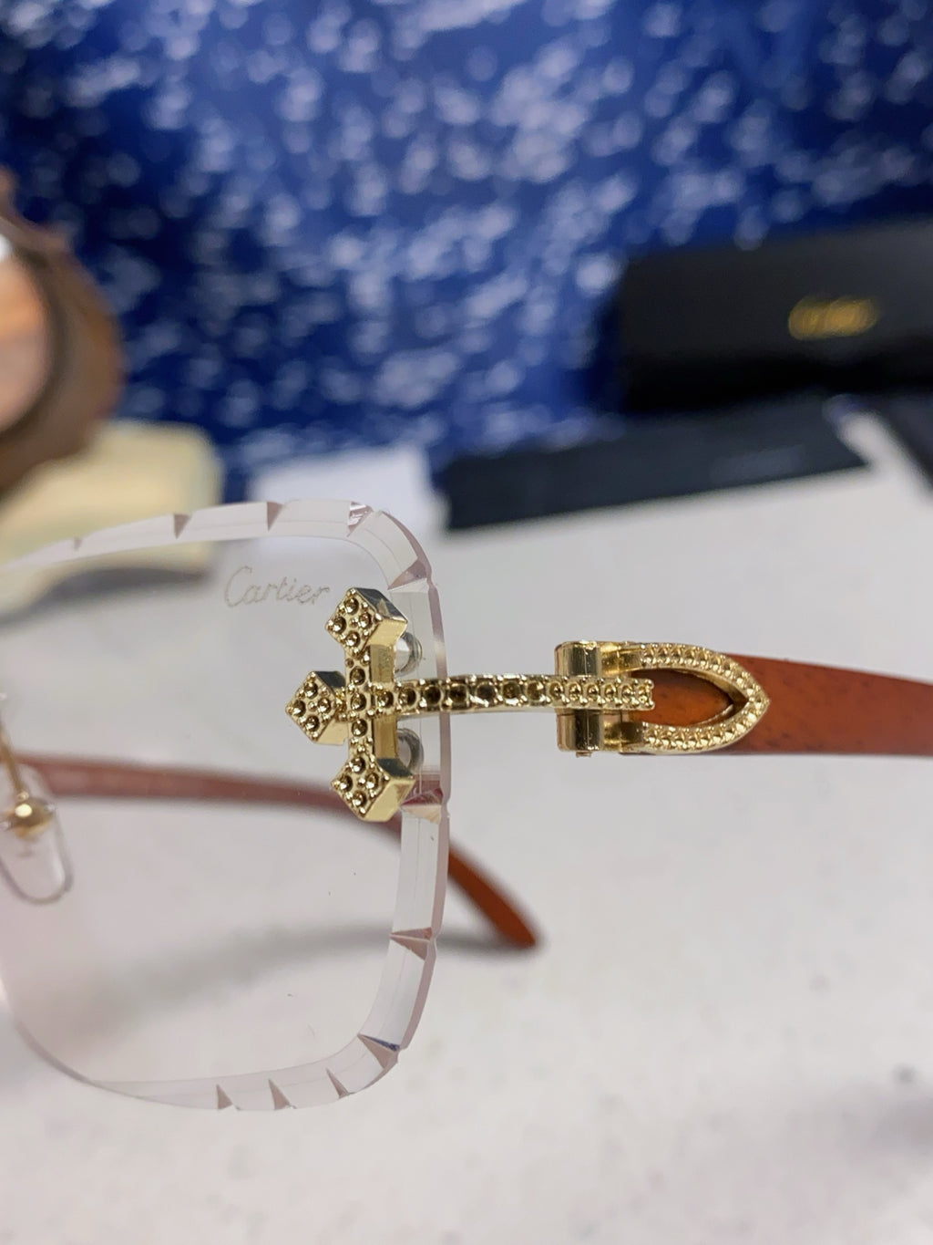 Cartier Lightweight Rimless Silver Lens Sunglasses for Men & Women - 415896 - detail image 8