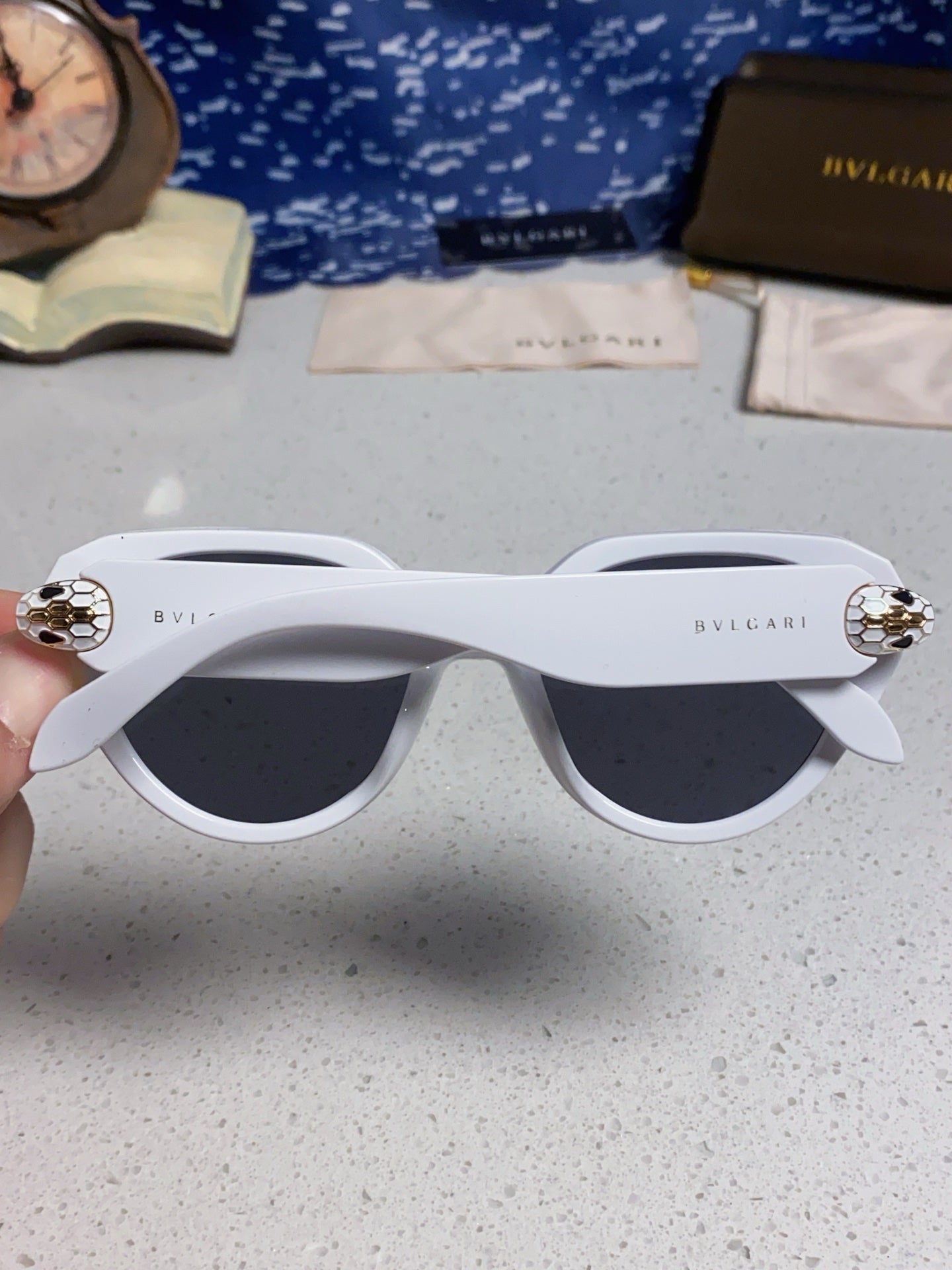 Bottega Veneta Metal Round Blue Lens Sunglasses for Men & Women - detail image 5