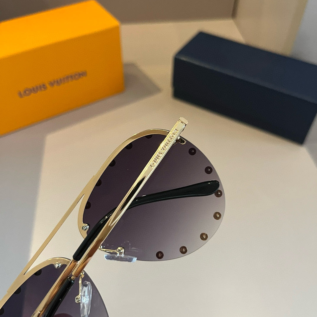 Louis Vuitton Metal Aviator Gold Lens Sunglasses for Men & Women - 431152 - detail image 8