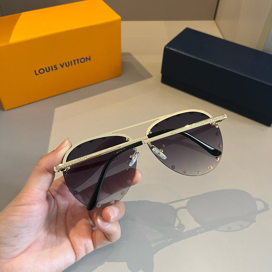Louis Vuitton Metal Aviator Gold Lens Sunglasses for Men & Women - 431152 - detail image 7