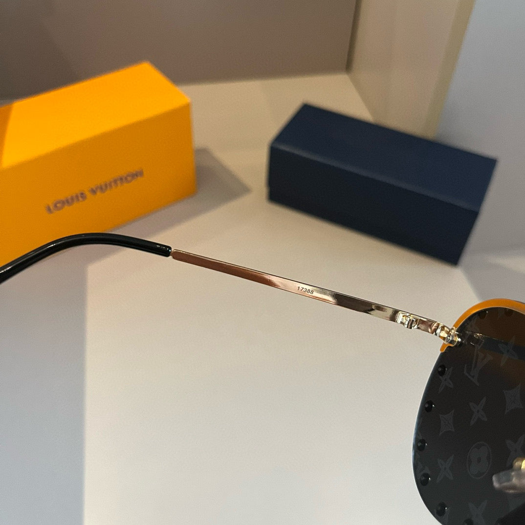 Louis Vuitton Metal Aviator Gold Lens Sunglasses for Men & Women - 431153 - detail image 7