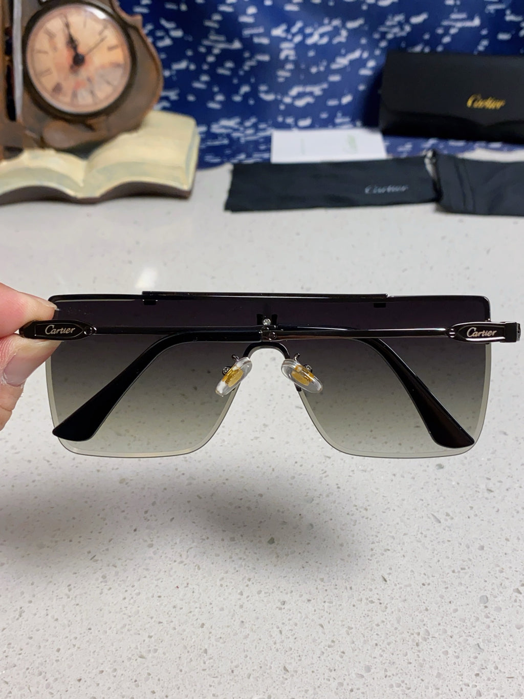 Cartier Fashion Black Lens Sunglasses for Men - detail image 4