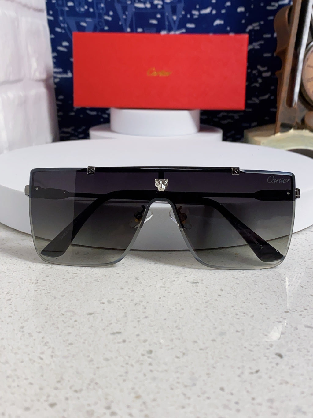 Cartier Fashion Gray Lens Sunglasses for Men - detail image 9