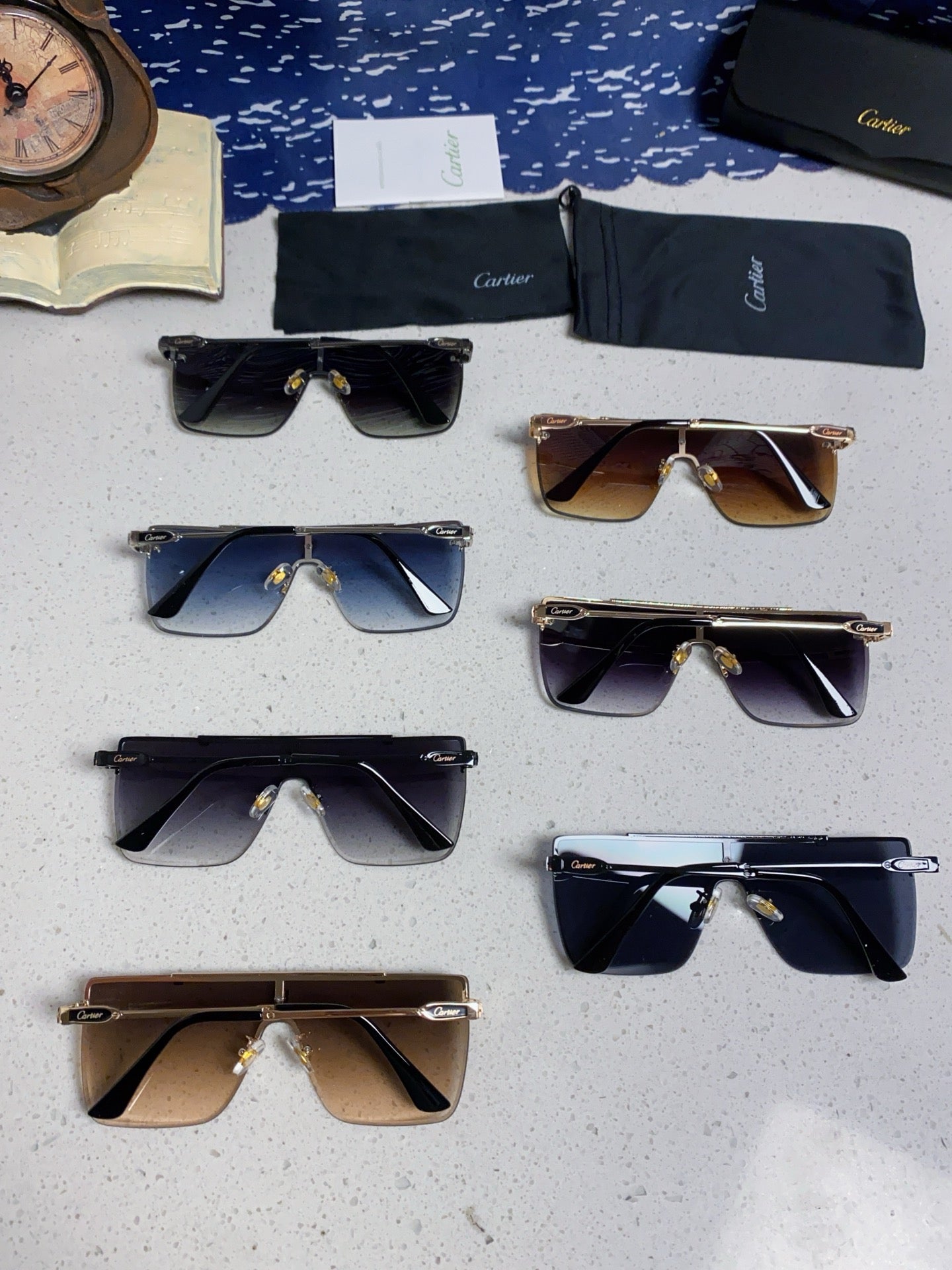 Cartier Fashion Blue Lens Sunglasses for Men - detail image 11