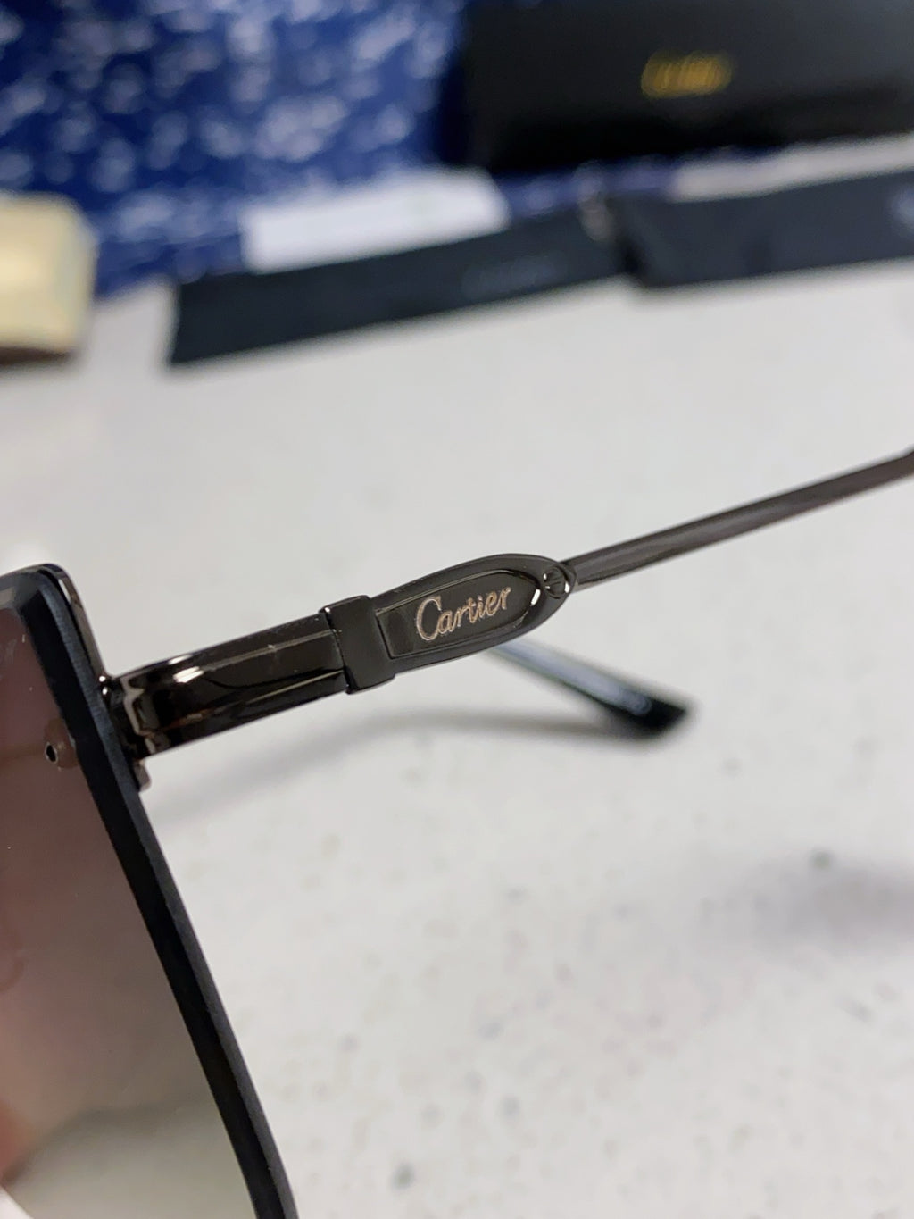 Cartier Fashion Gray Lens Sunglasses for Men - detail image 7