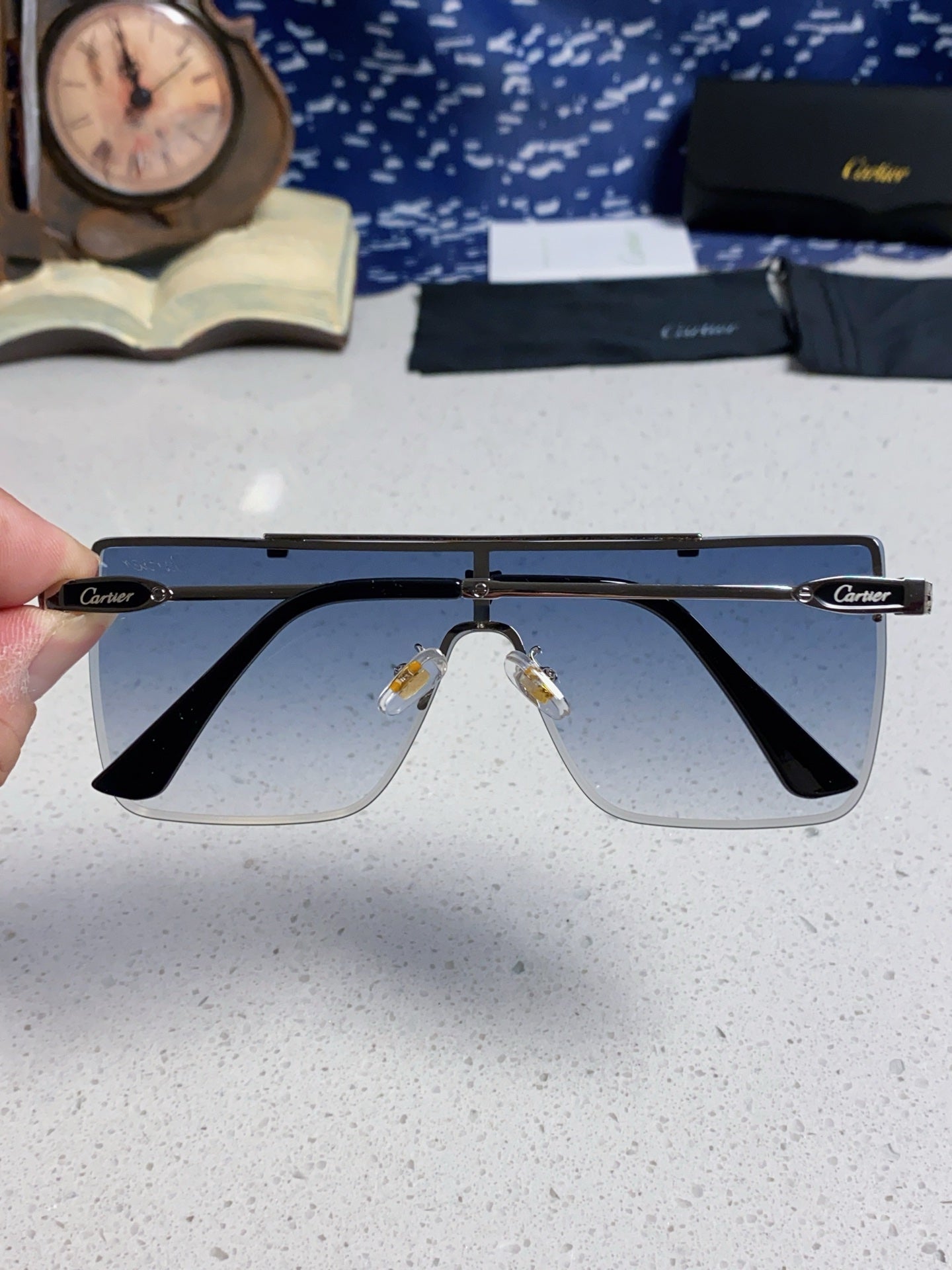 Cartier Fashion Blue Lens Sunglasses for Men - 487204 - detail image 5