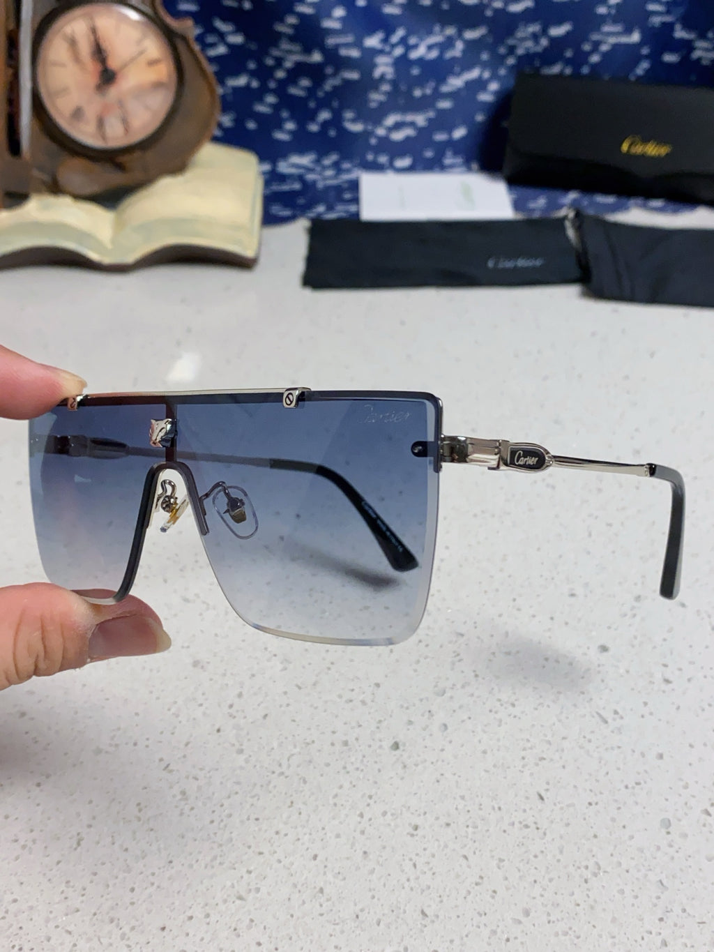 Cartier Fashion Blue Lens Sunglasses for Men - 487204 - detail image 6