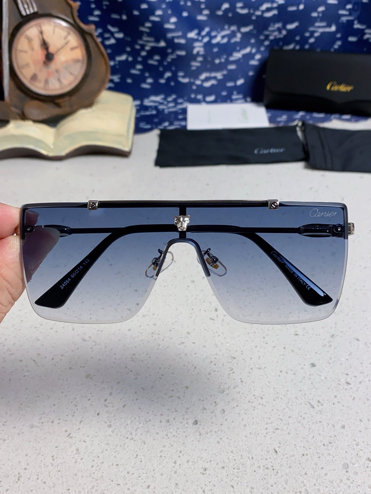 Cartier Fashion Blue Lens Sunglasses for Men - 487204 - detail image 4