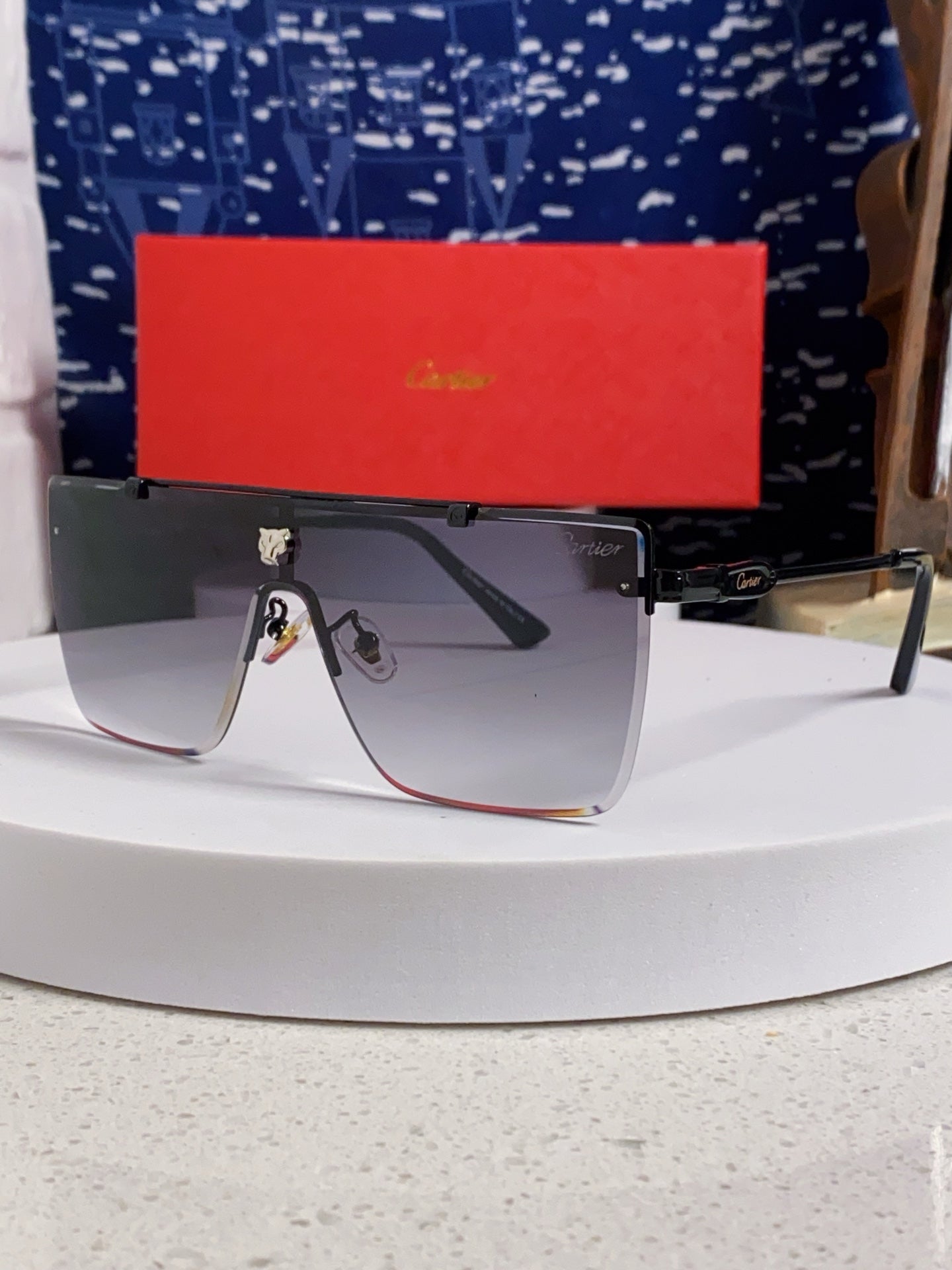 Cartier Fashion Silver Lens Sunglasses for Men