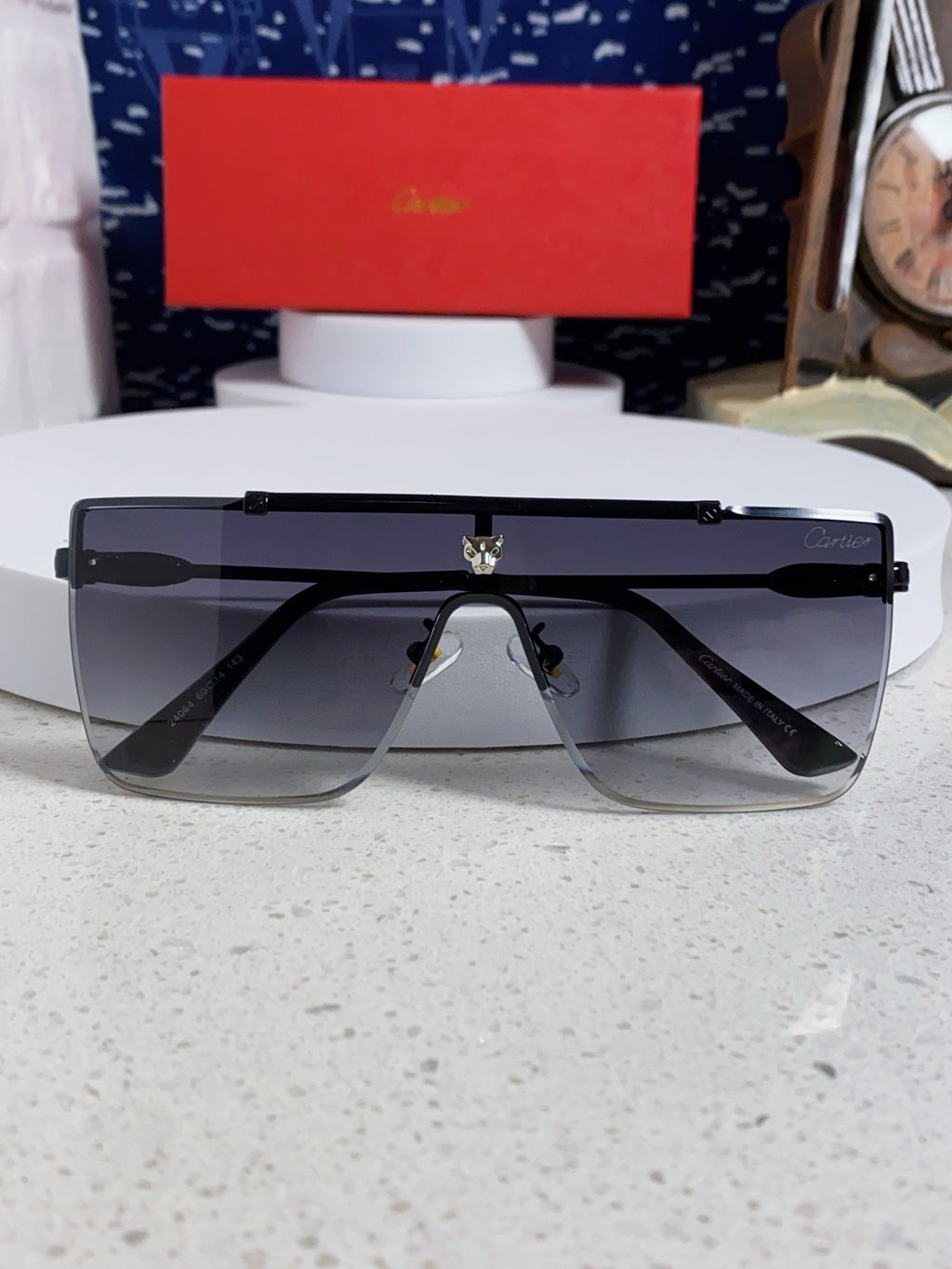 Cartier Fashion Silver Lens Sunglasses for Men - detail image 9