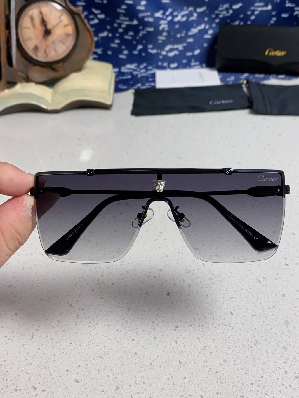 Cartier Fashion Silver Lens Sunglasses for Men - 432380 - detail image 4