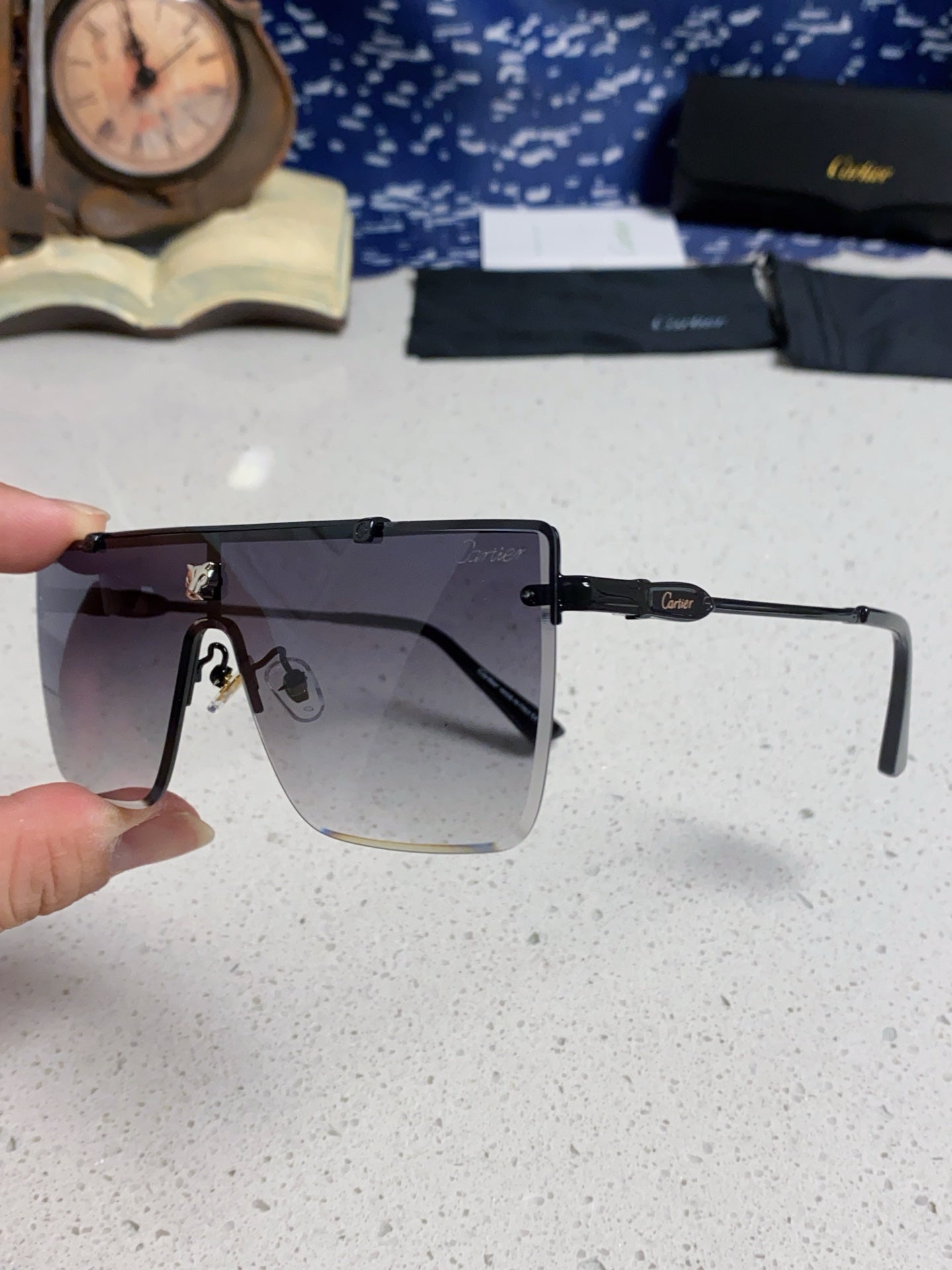 Cartier Fashion Silver Lens Sunglasses for Men - 432380 - detail image 6