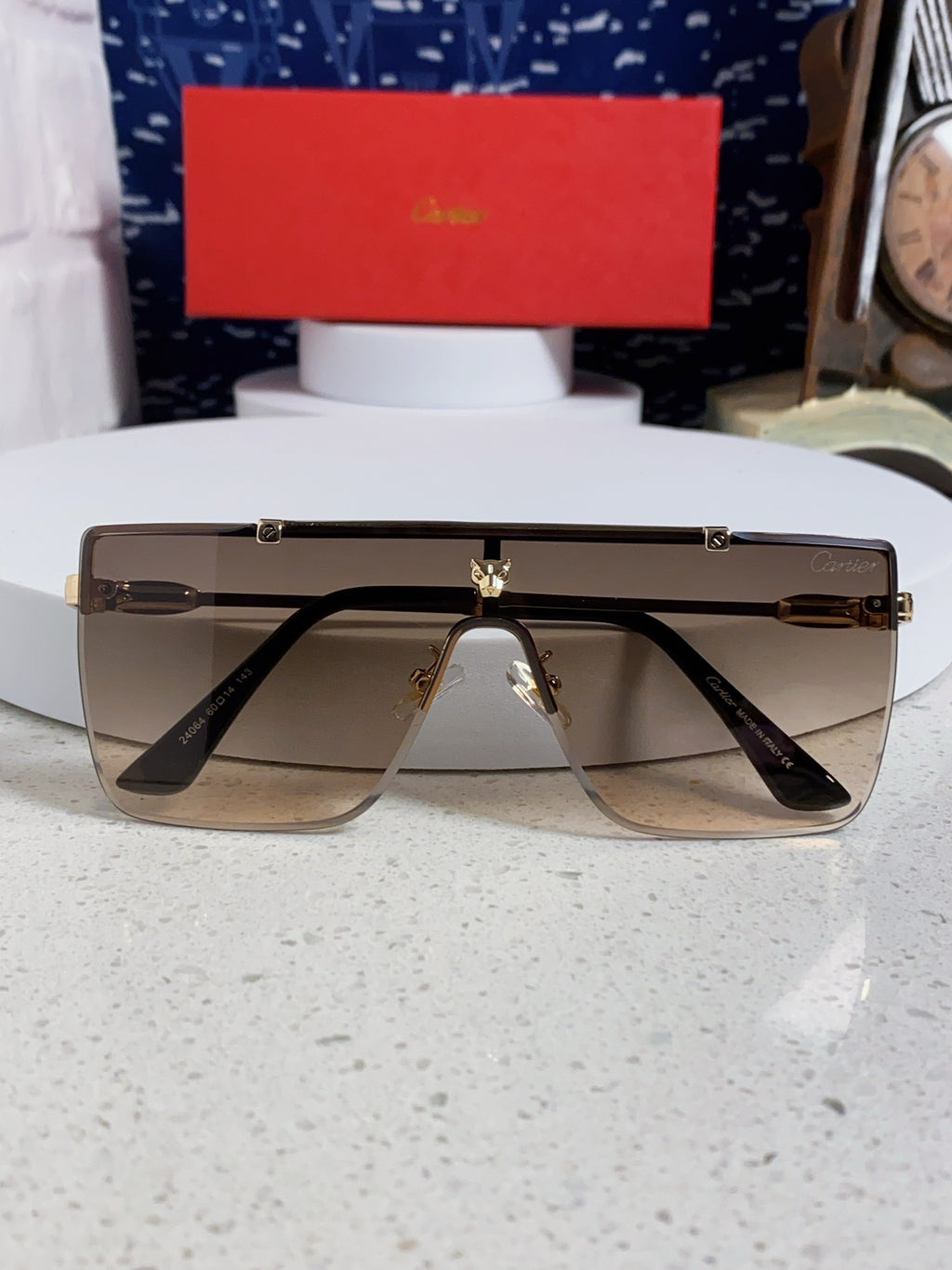 Cartier Fashion Brown Lens Sunglasses for Men - 487206 - detail image 9