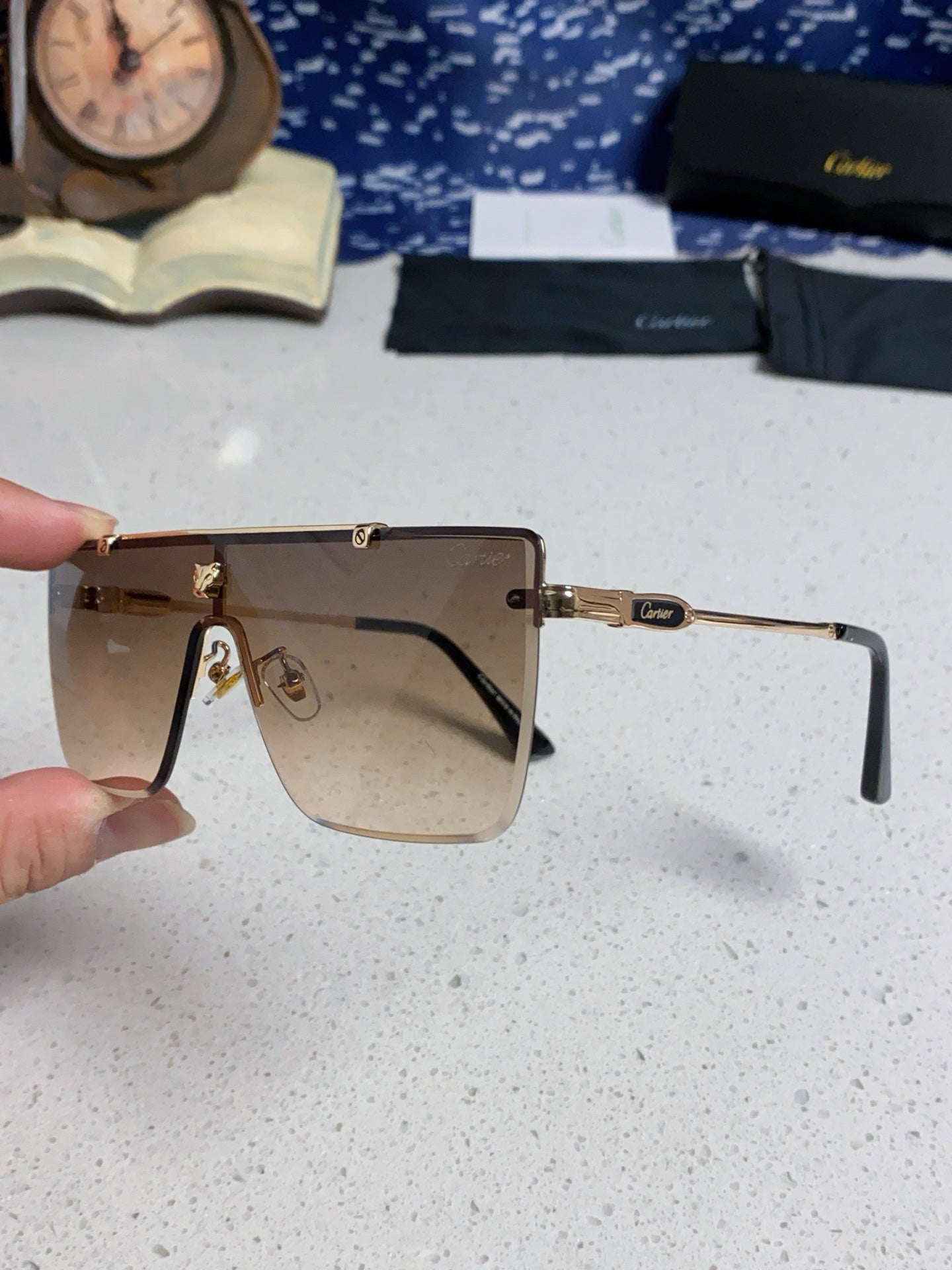 Cartier Fashion Brown Lens Sunglasses for Men - 487206 - detail image 6