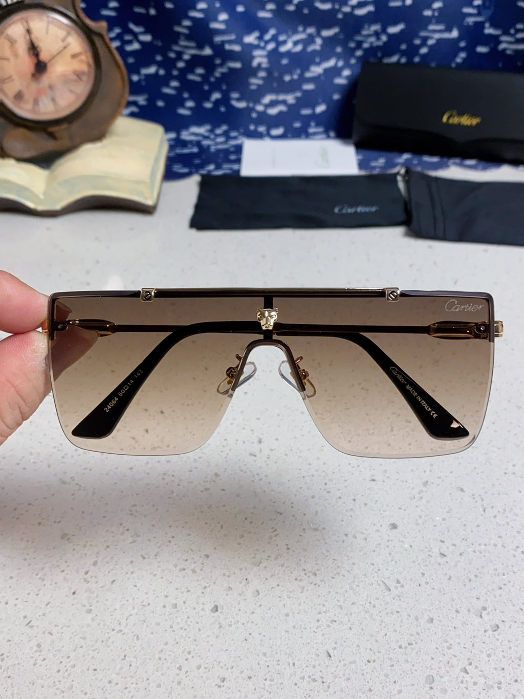 Cartier Fashion Brown Lens Sunglasses for Men - 487206 - detail image 4