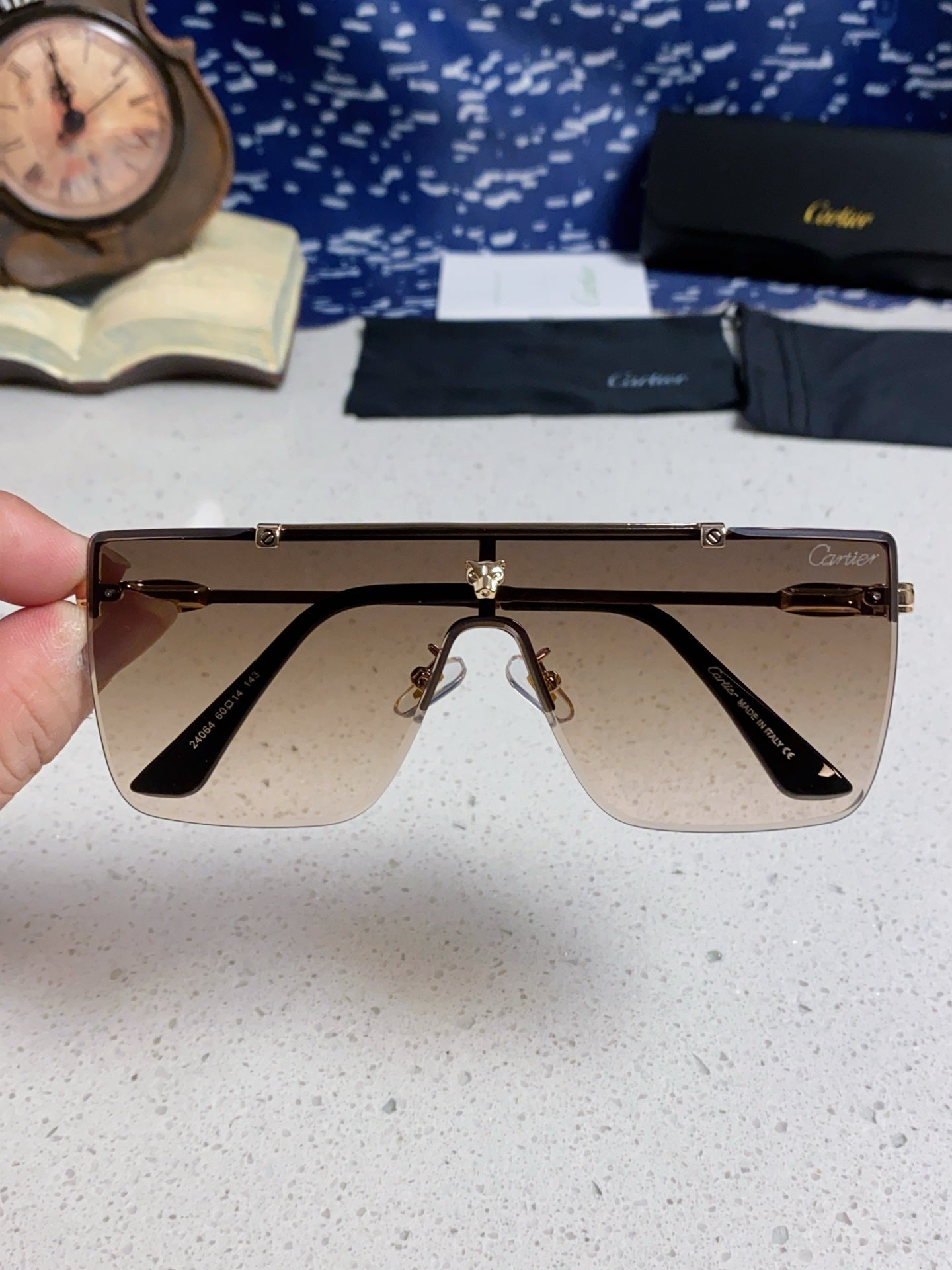 Cartier Fashion Brown Lens Sunglasses for Men - 487206 - detail image 4