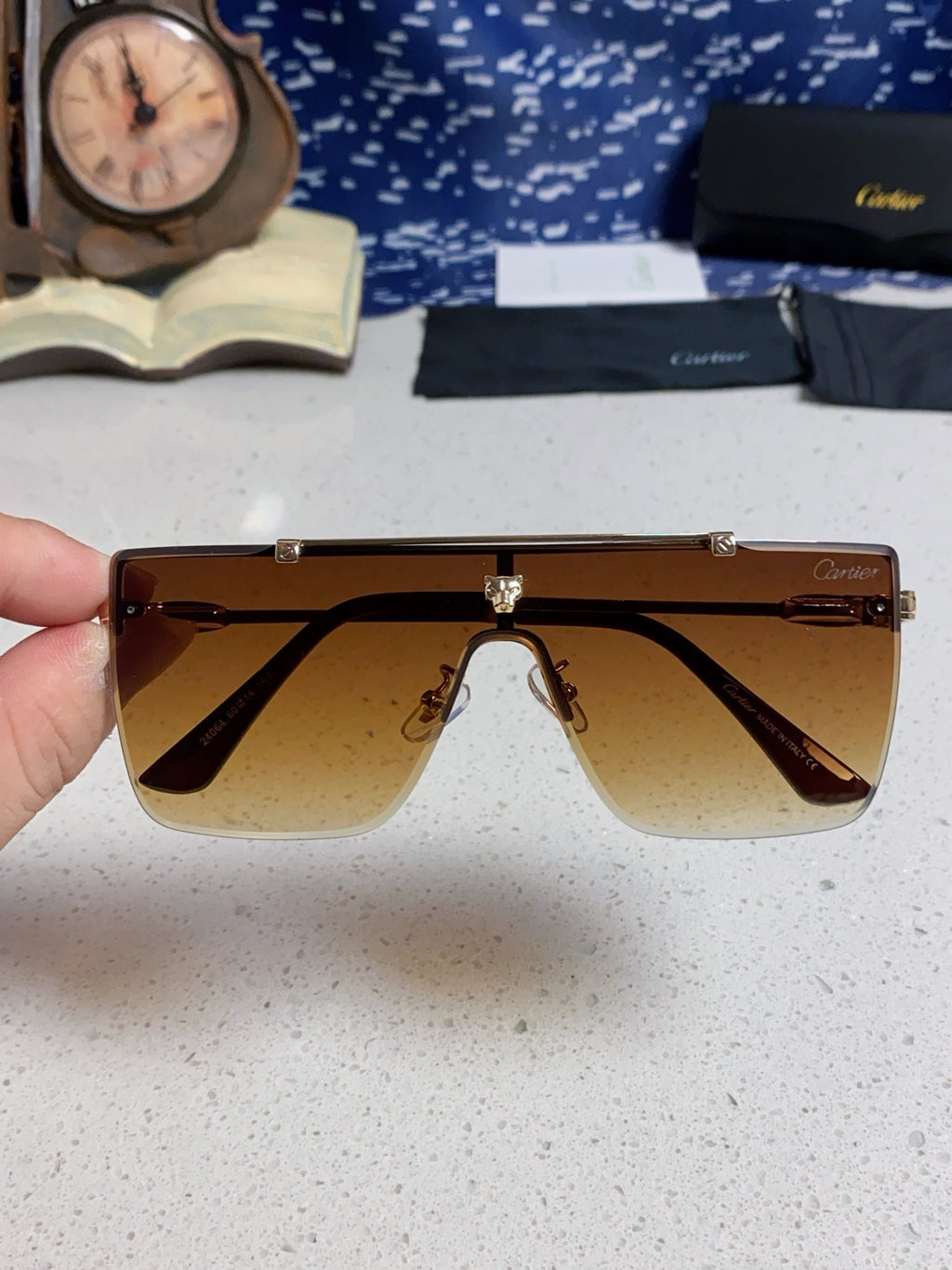 Cartier Fashion Brown Lens Sunglasses for Men - detail image 4