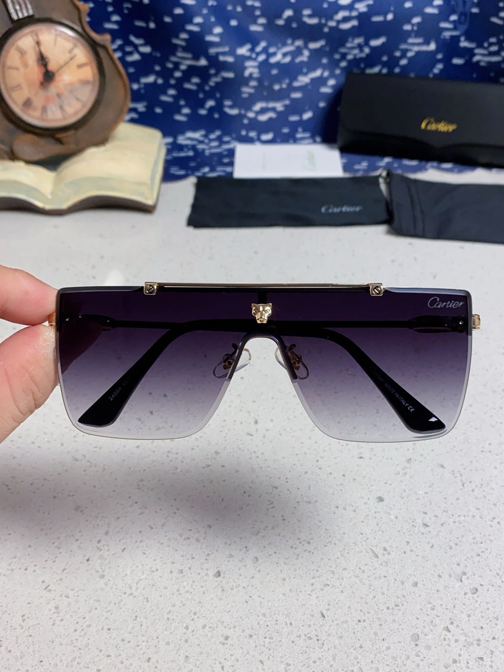 Cartier Fashion Purple Lens Sunglasses for Men - 432383 - detail image 4