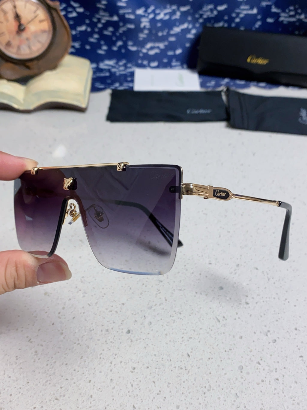 Cartier Fashion Purple Lens Sunglasses for Men - 432383 - detail image 6