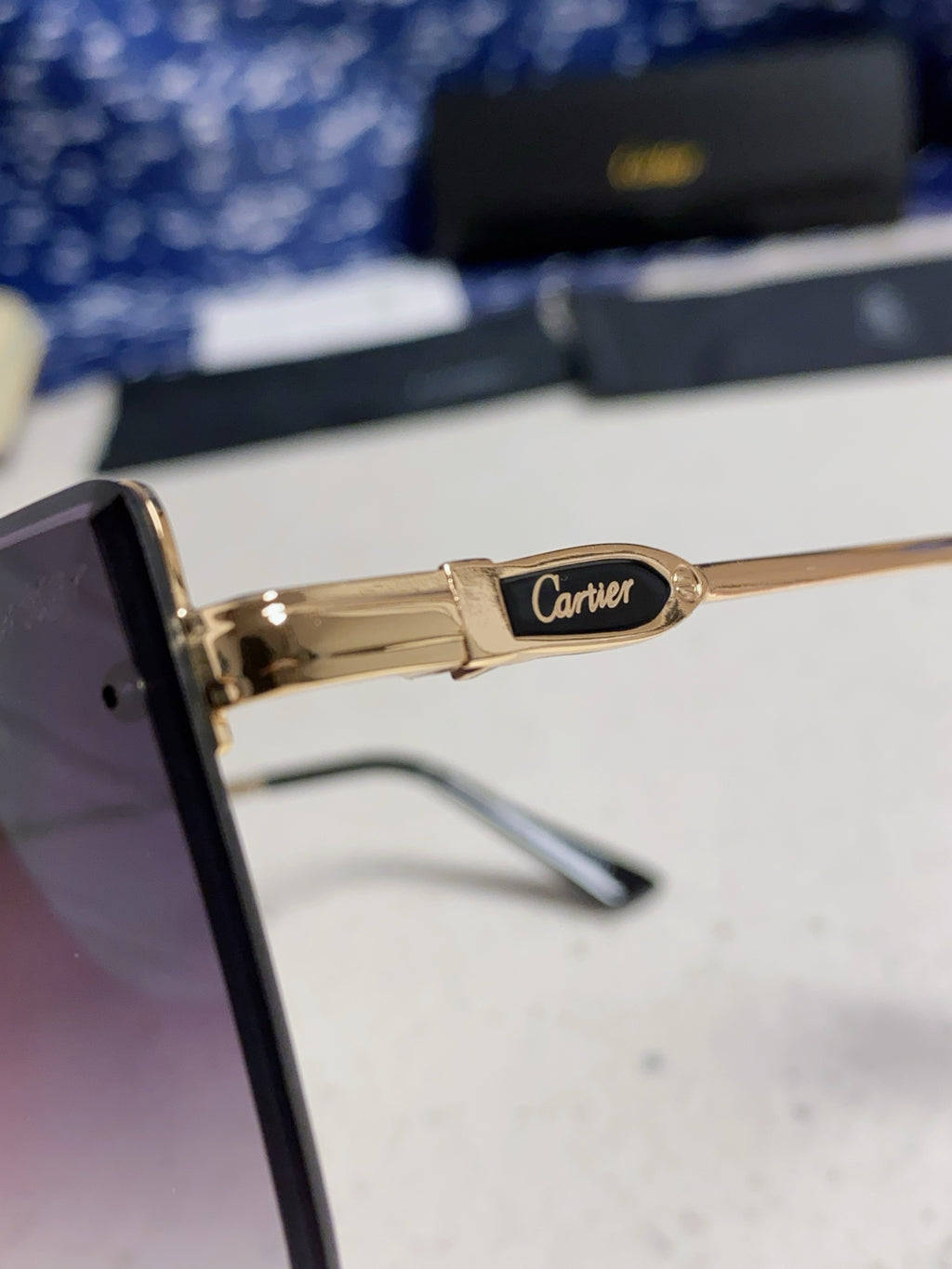 Cartier Fashion Purple Lens Sunglasses for Men - detail image 7