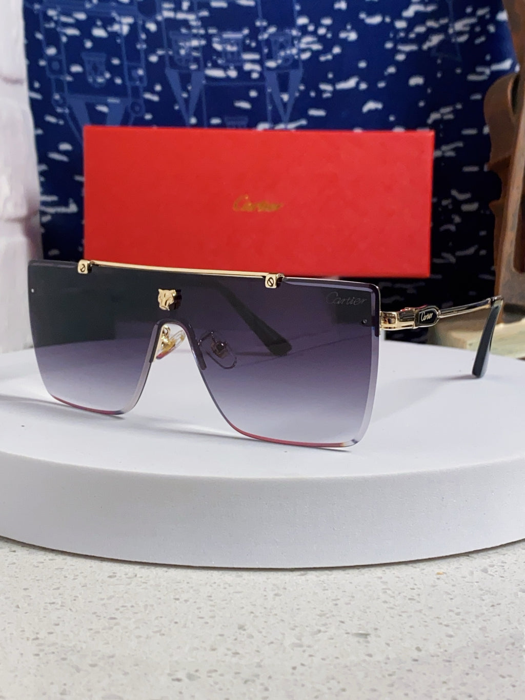Cartier Fashion Purple Lens Sunglasses for Men