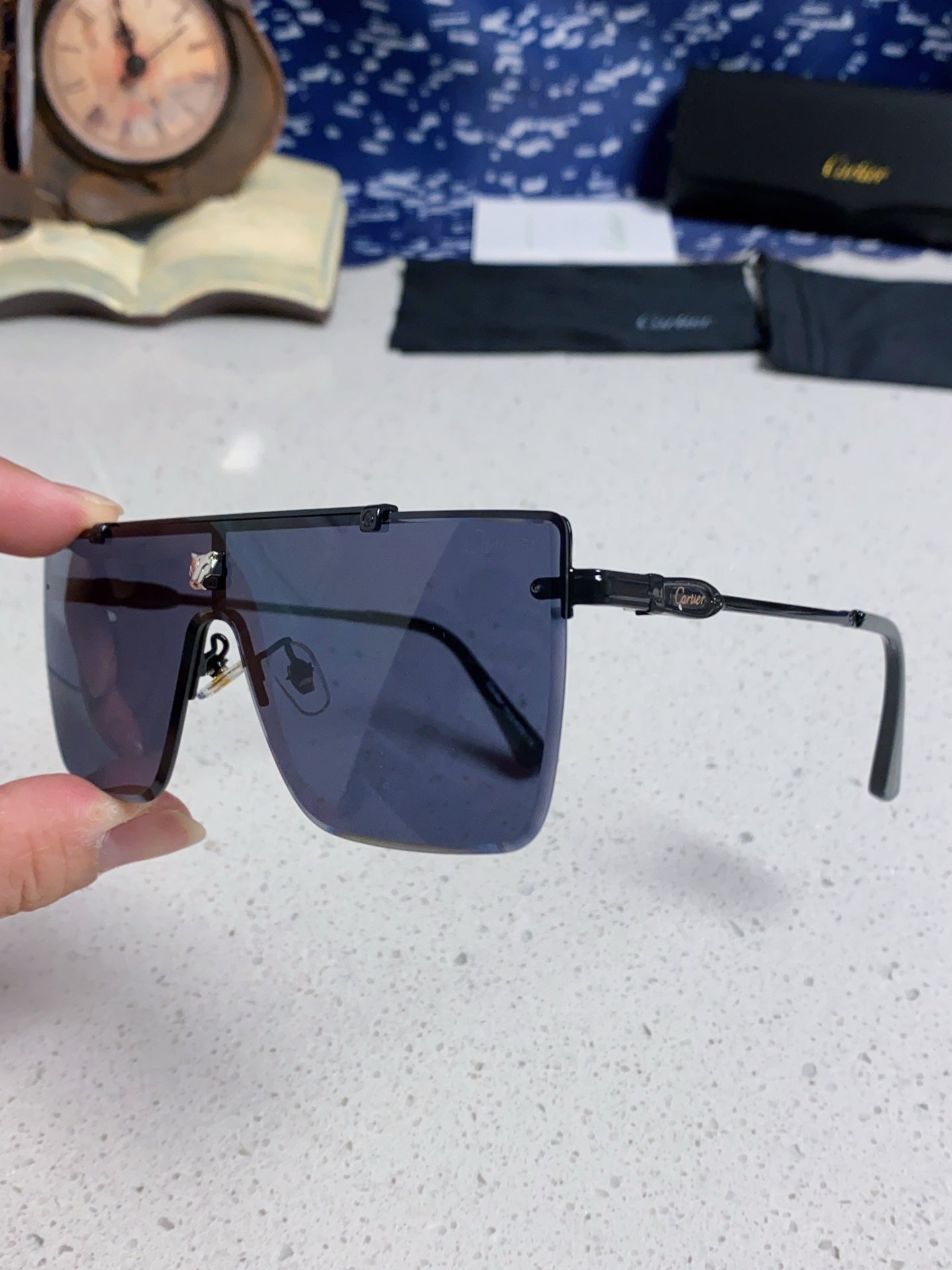 Cartier Fashion Blue Lens Sunglasses for Men - detail image 6