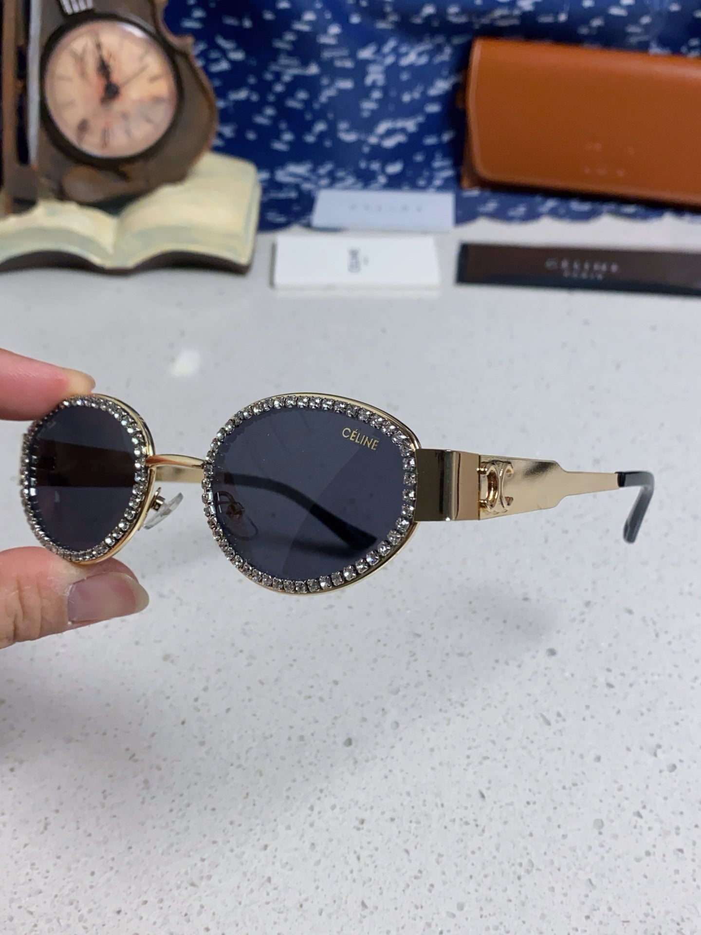 Celine Round Blue Lens Sunglasses for Men & Women - detail image 6