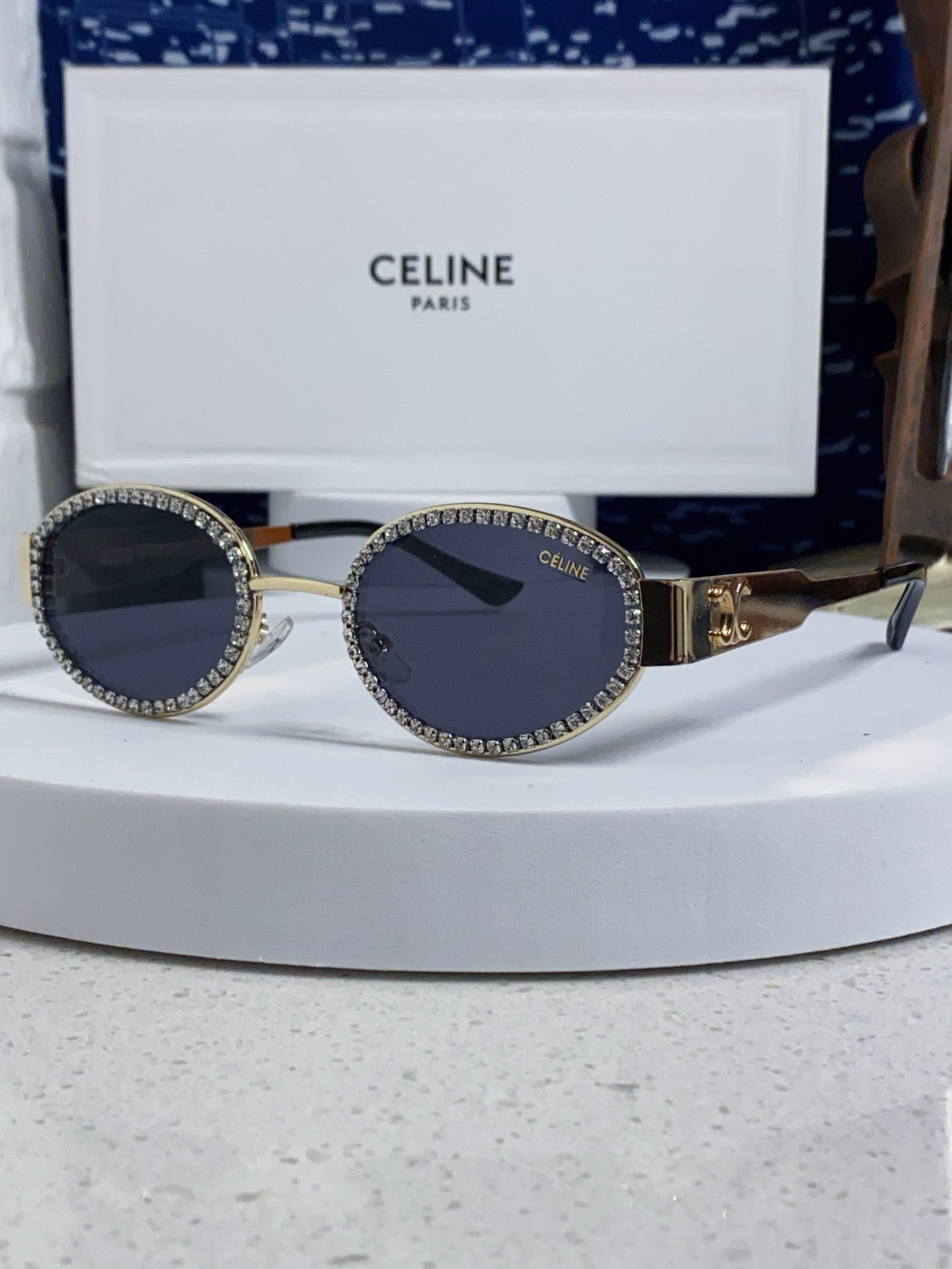 Celine Round Blue Lens Sunglasses for Men & Women - 431994