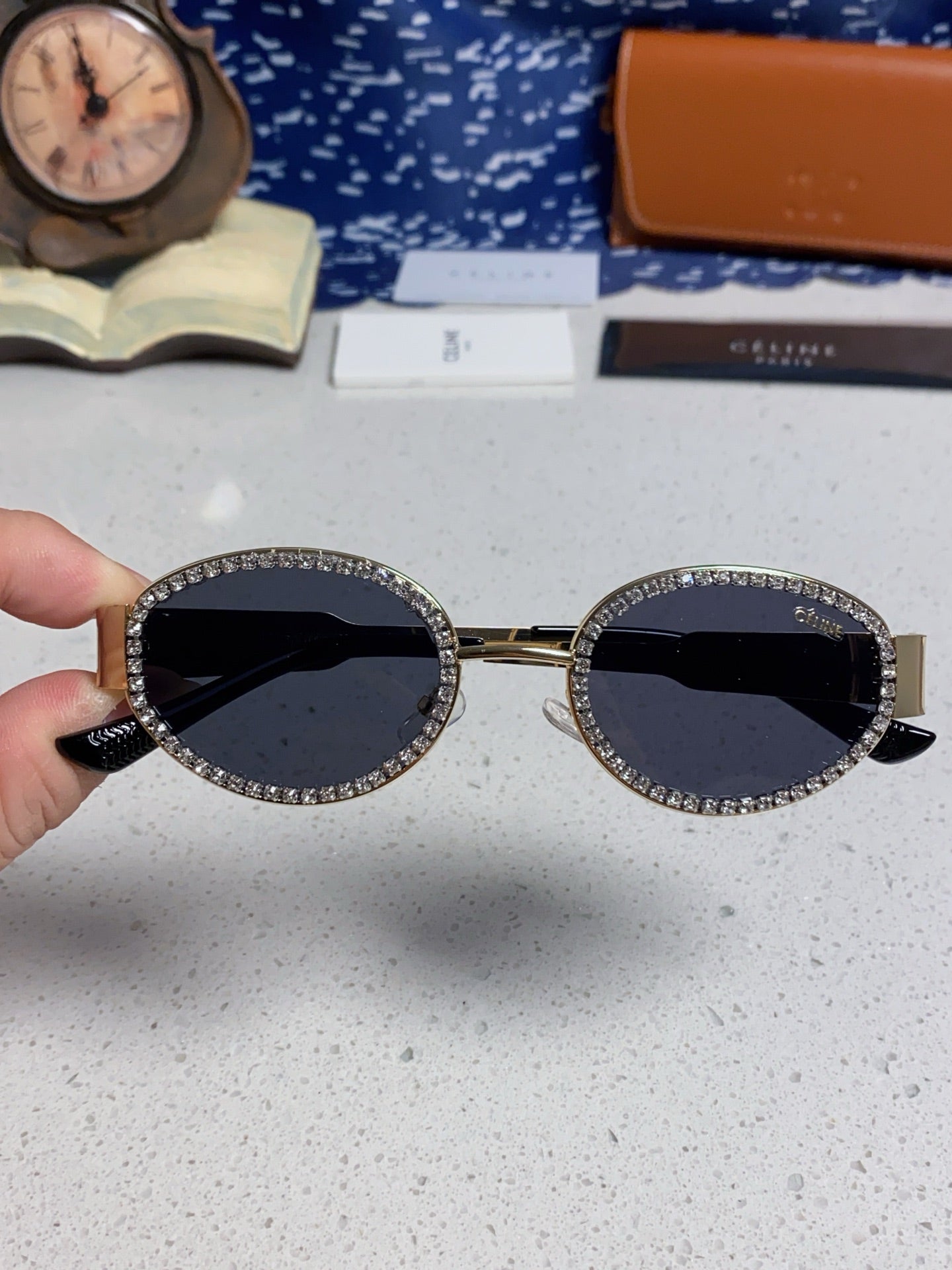 Celine Round Blue Lens Sunglasses for Men & Women - detail image 4