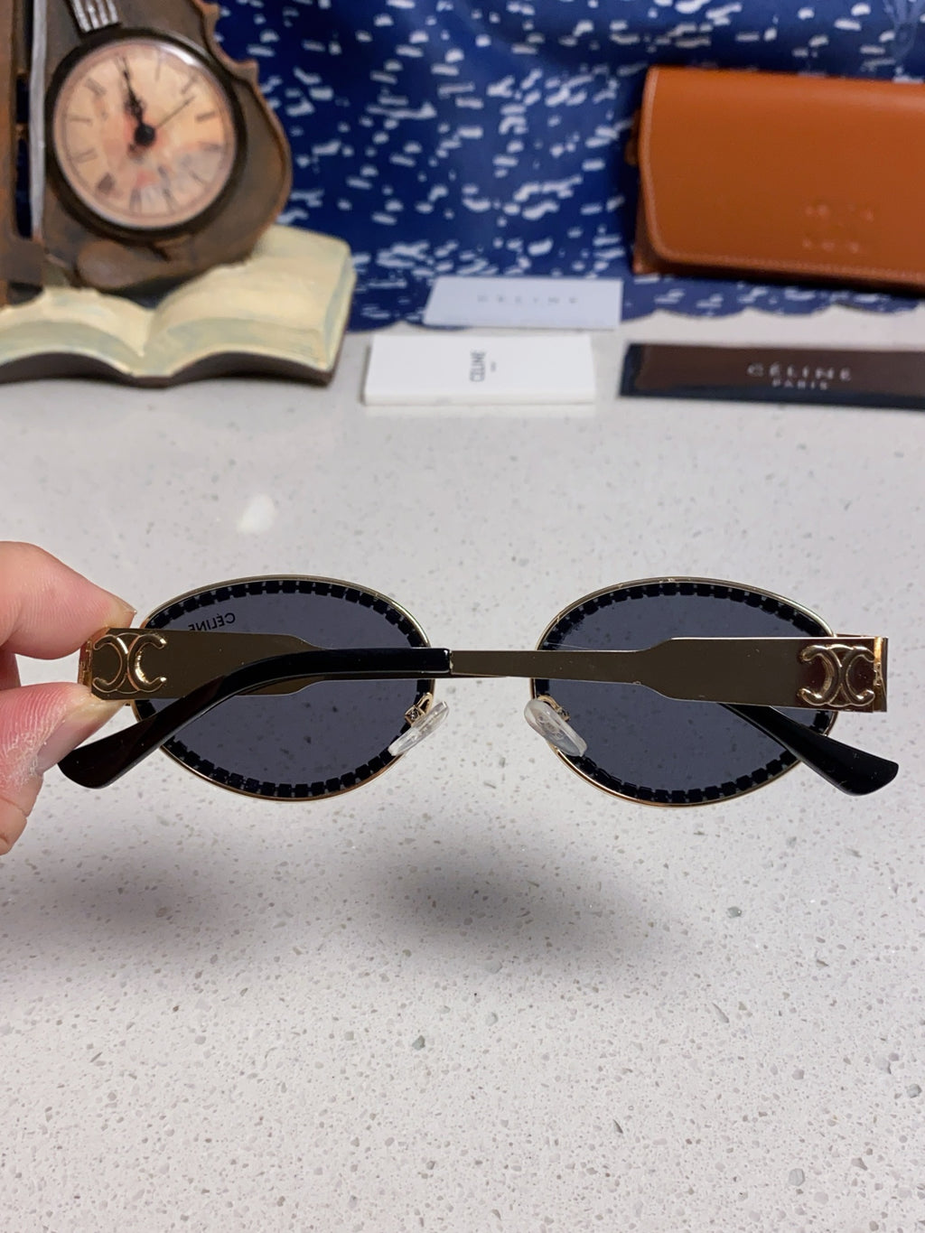 Celine Round Blue Lens Sunglasses for Men & Women - 358290 - detail image 5
