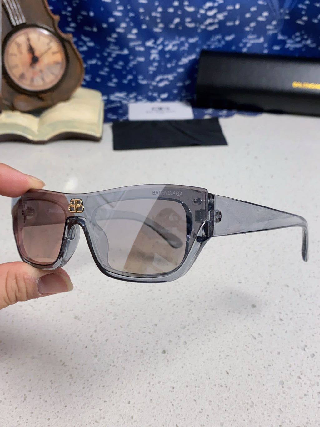 Balenciaga Browline Silver Lens Sunglasses for Men & Women - 358644 - detail image 6