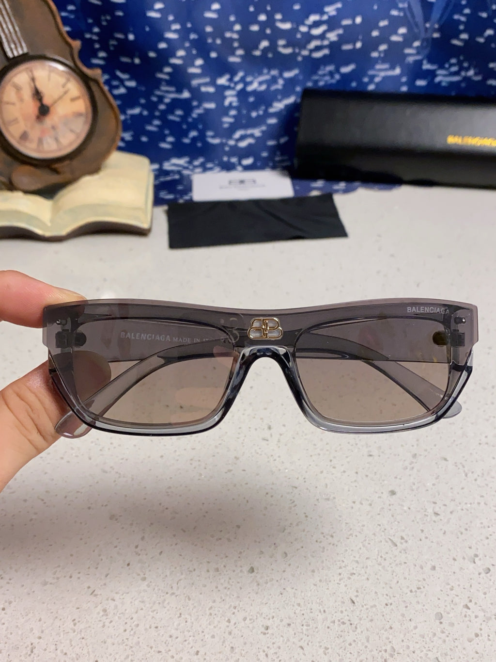 Balenciaga Browline Silver Lens Sunglasses for Men & Women - 358644 - detail image 4