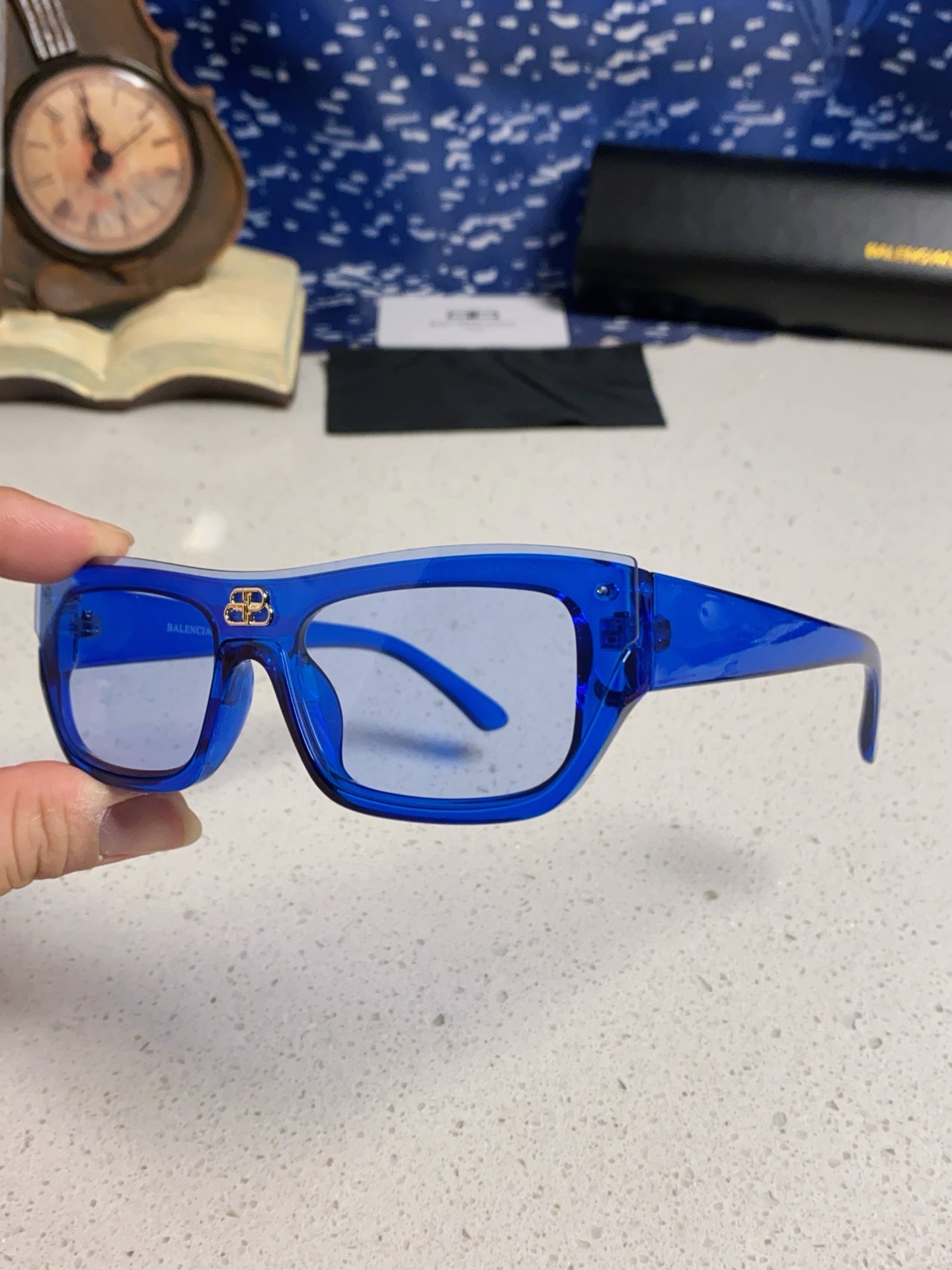 Balenciaga Browline Blue Lens Sunglasses for Men & Women - 487529 - detail image 6