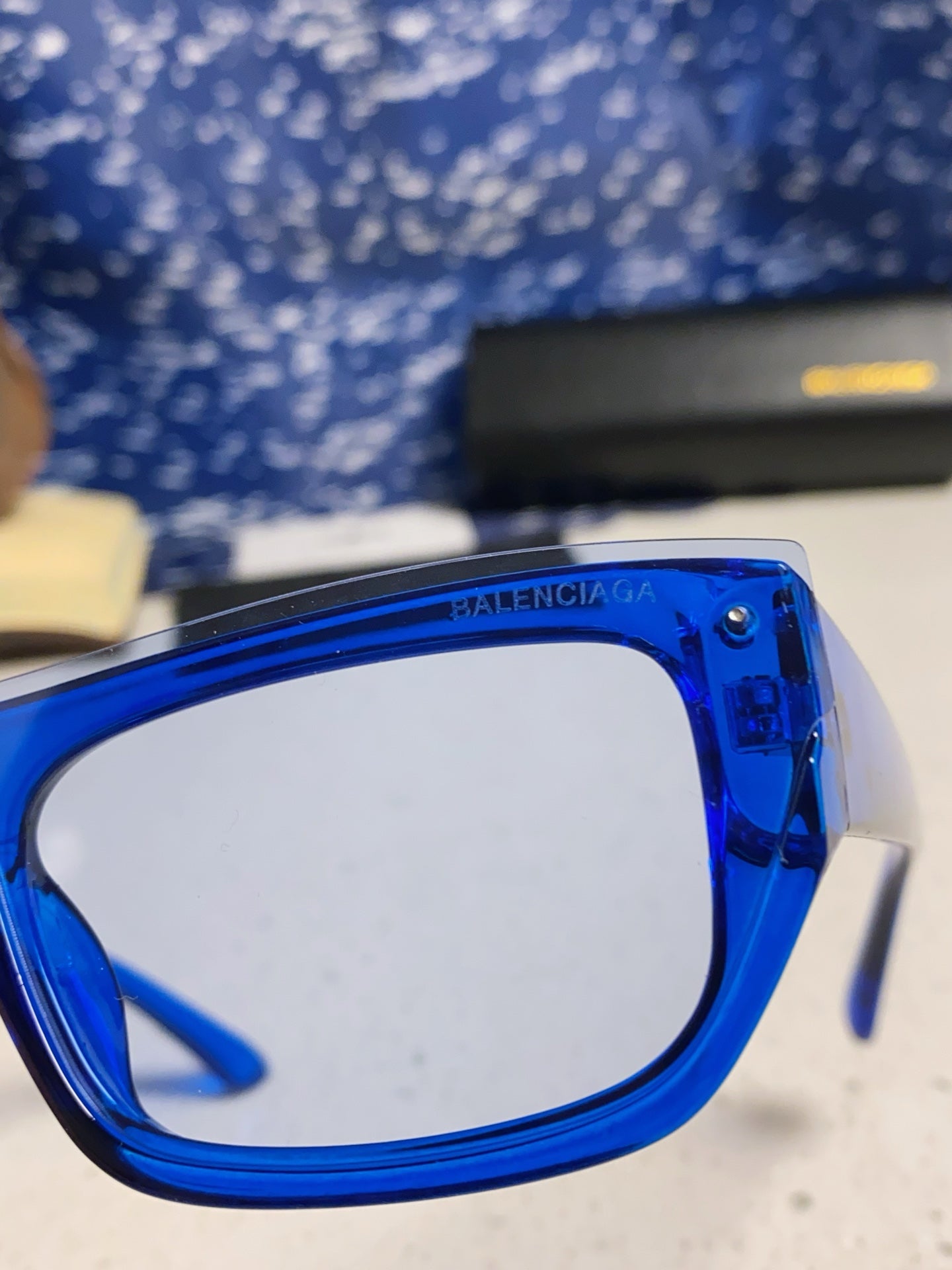 Balenciaga Browline Blue Lens Sunglasses for Men & Women - 487529 - detail image 7