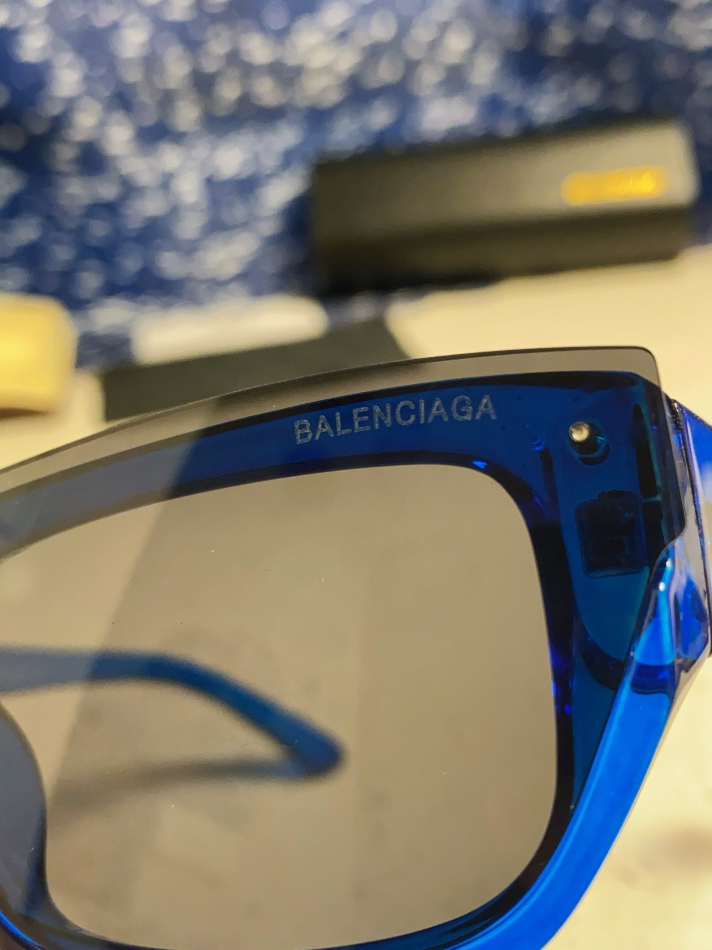 Balenciaga Browline Blue Lens Sunglasses for Men & Women - detail image 7